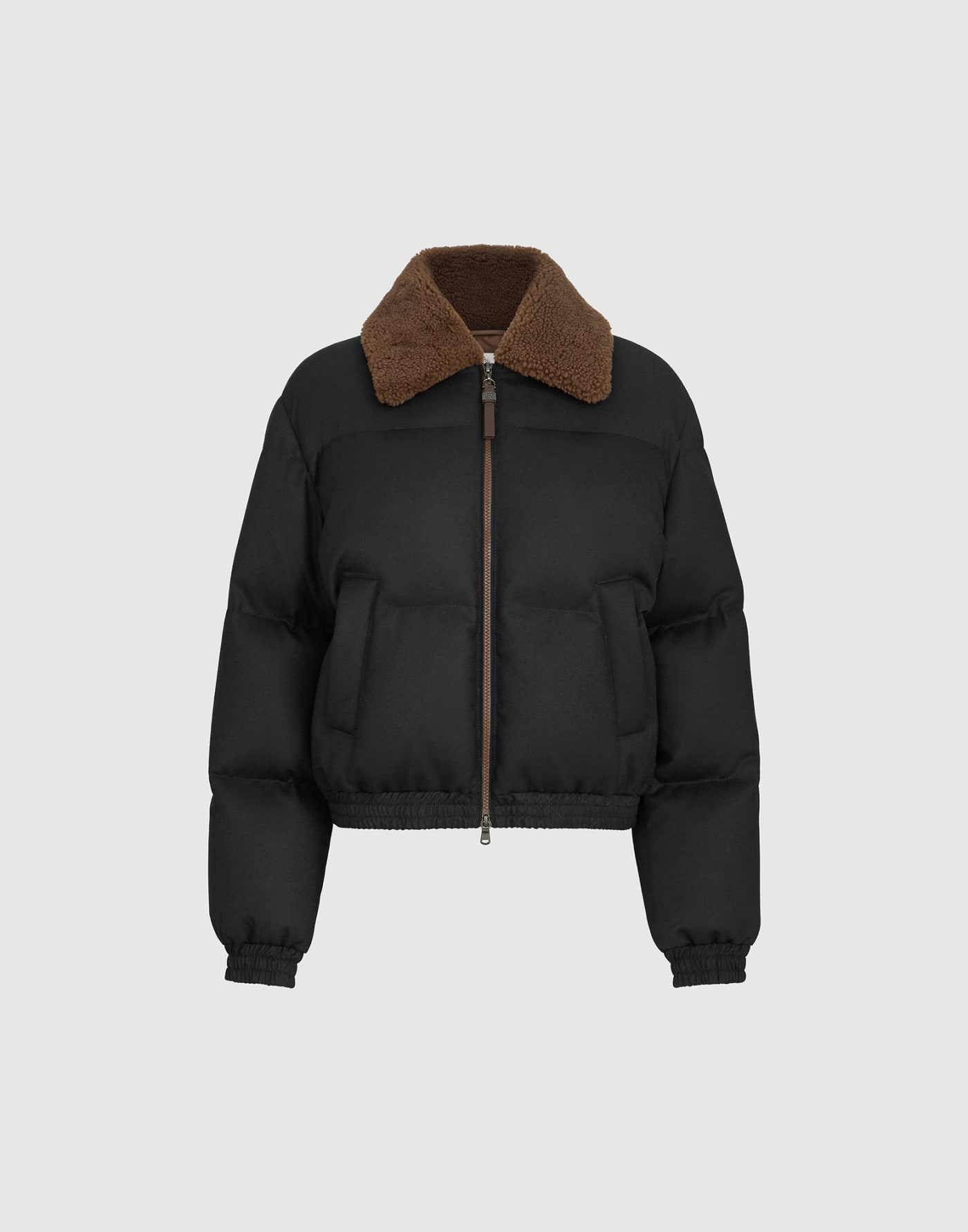Down jacket with shearling collar Black Woman - Brunello Cucinelli