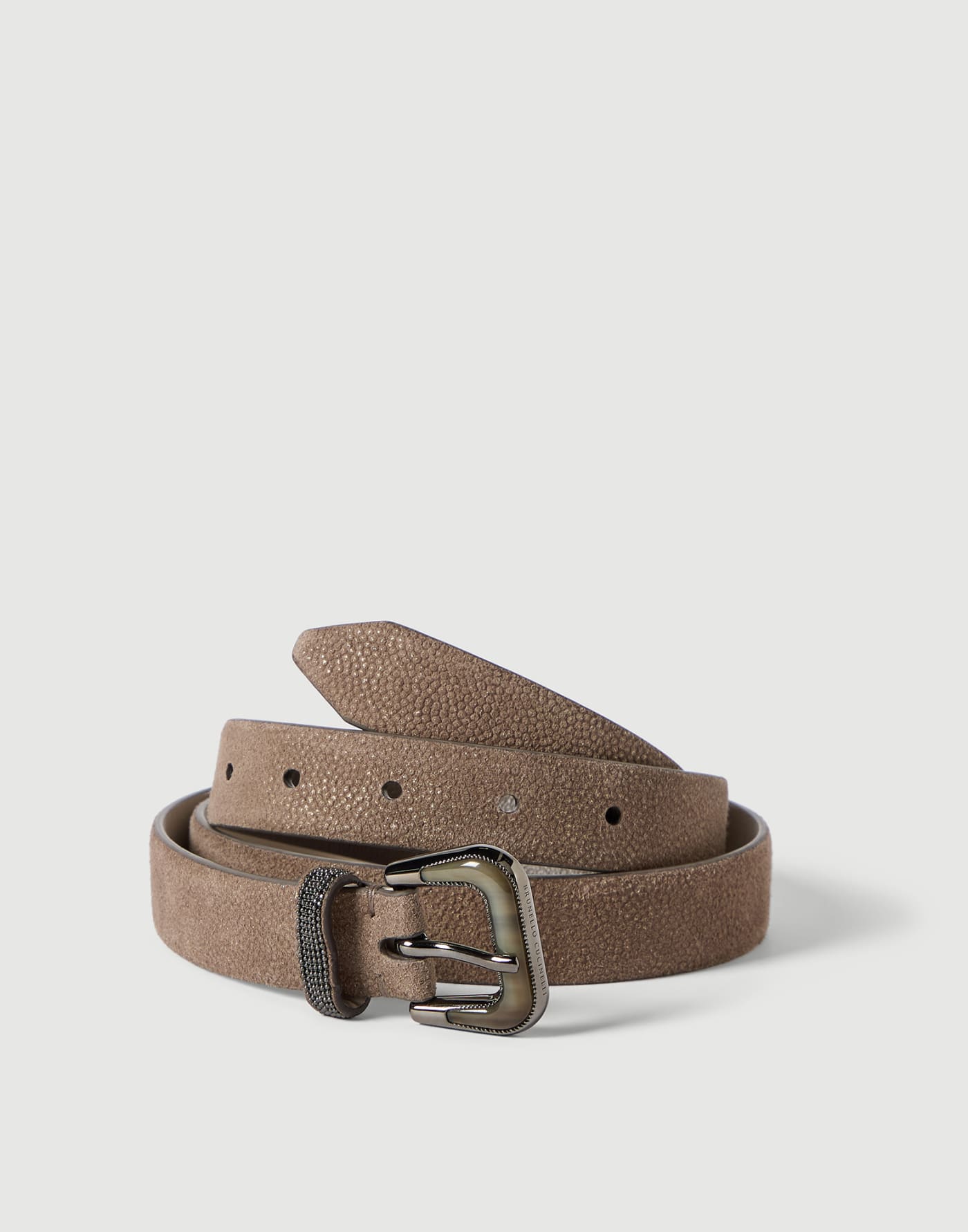 Sparkling textured leather belt Bark Woman - Brunello Cucinelli