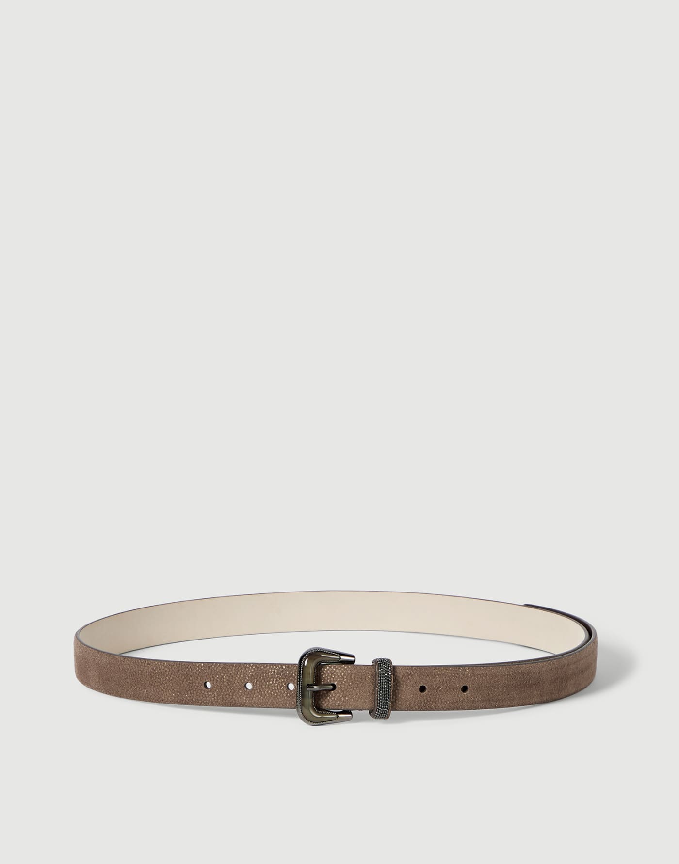 Sparkling textured leather belt Bark Woman - Brunello Cucinelli