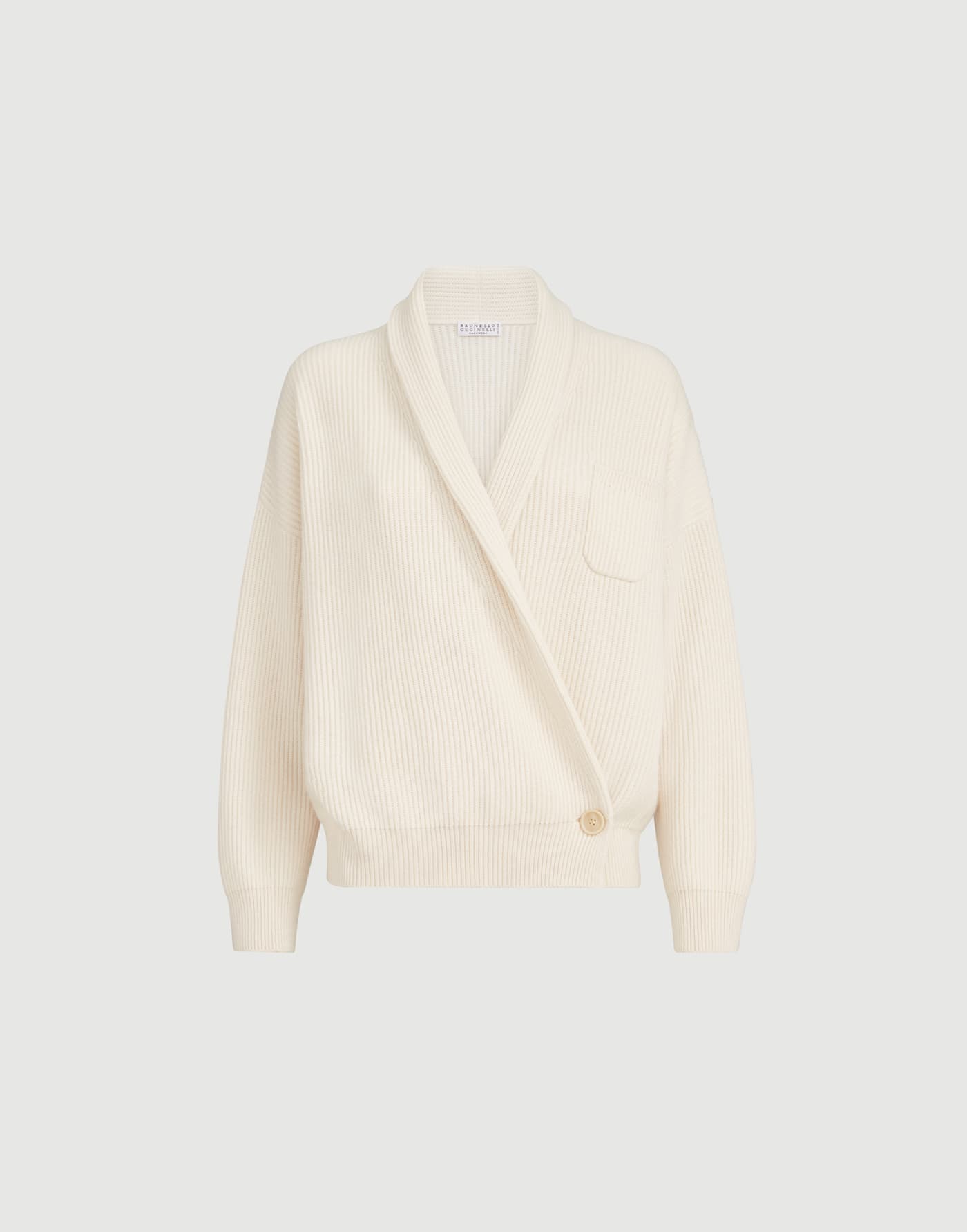 English rib cashmere cardigan Butter Woman - Brunello Cucinelli