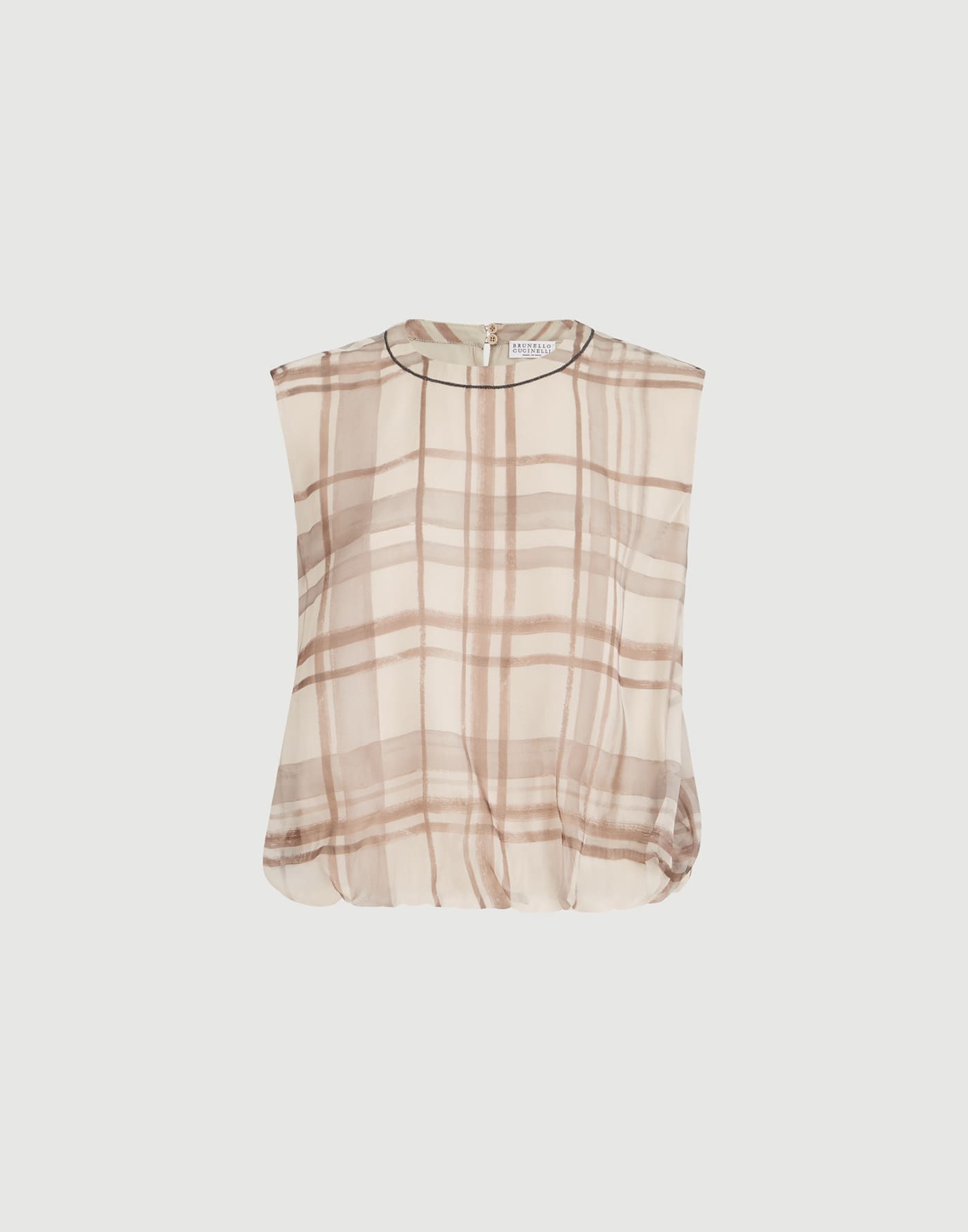 Macrocheck print T-shirt Buff Woman - Brunello Cucinelli