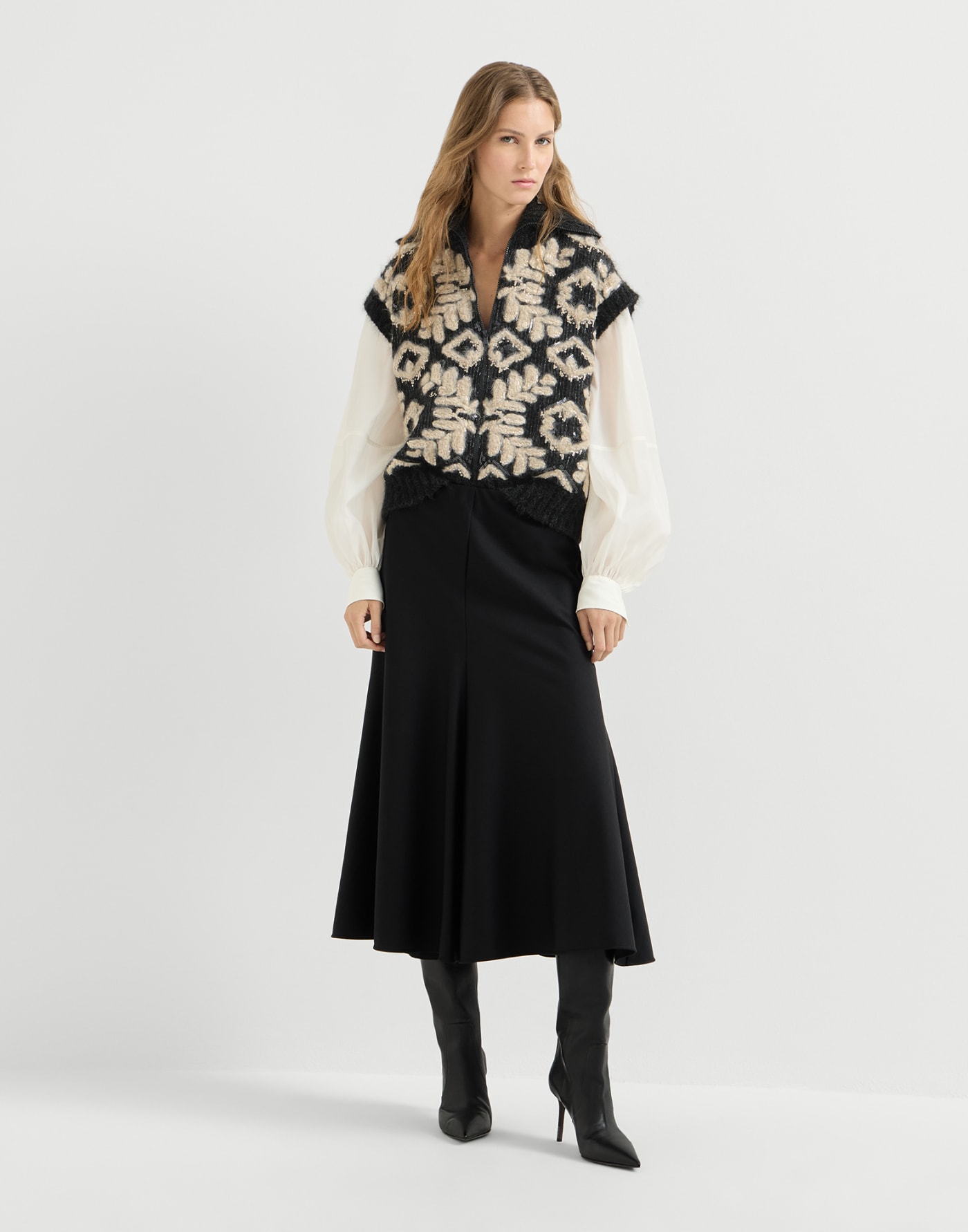 Twill Flute skirt Black Woman - Brunello Cucinelli