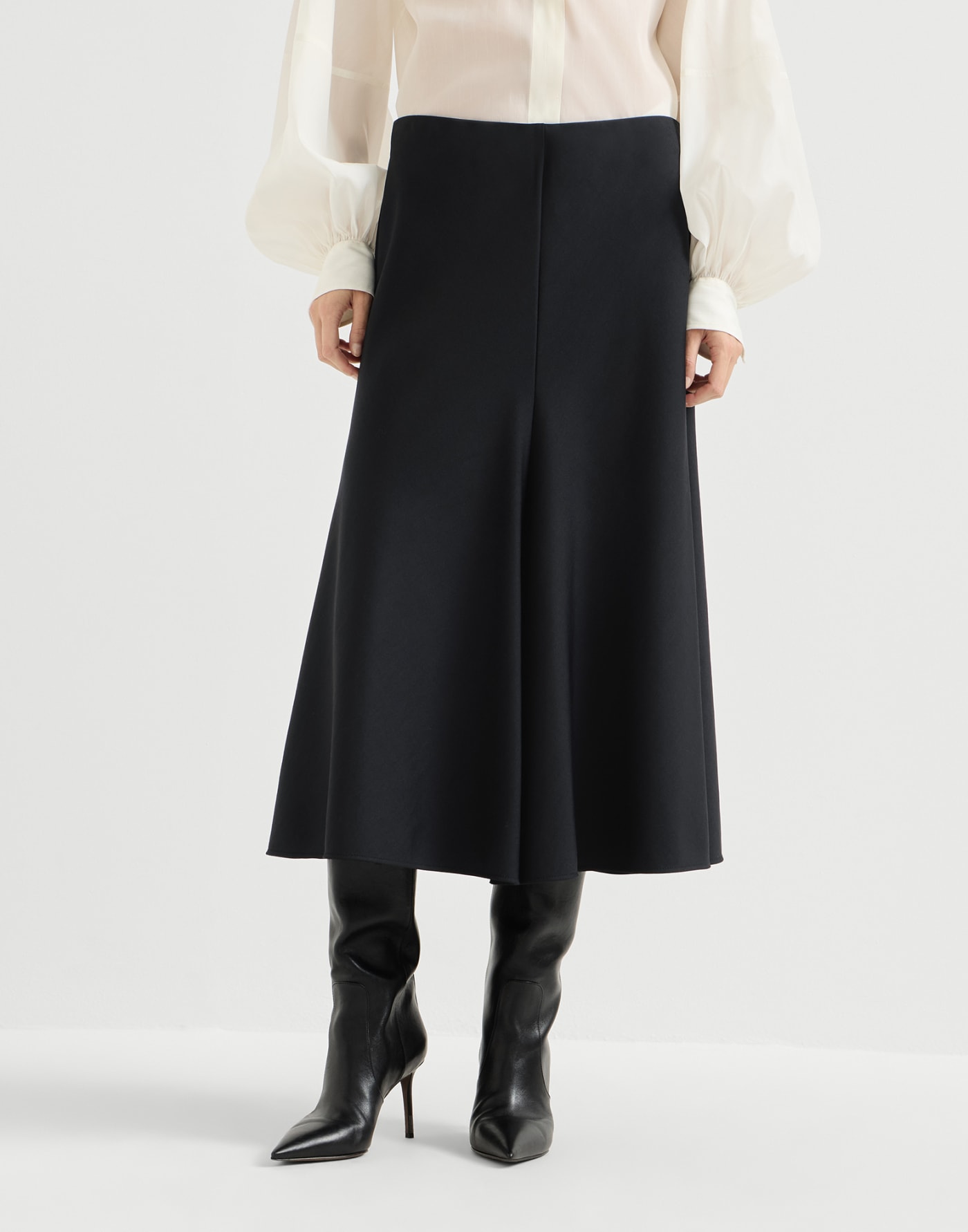Twill Flute skirt Black Woman - Brunello Cucinelli
