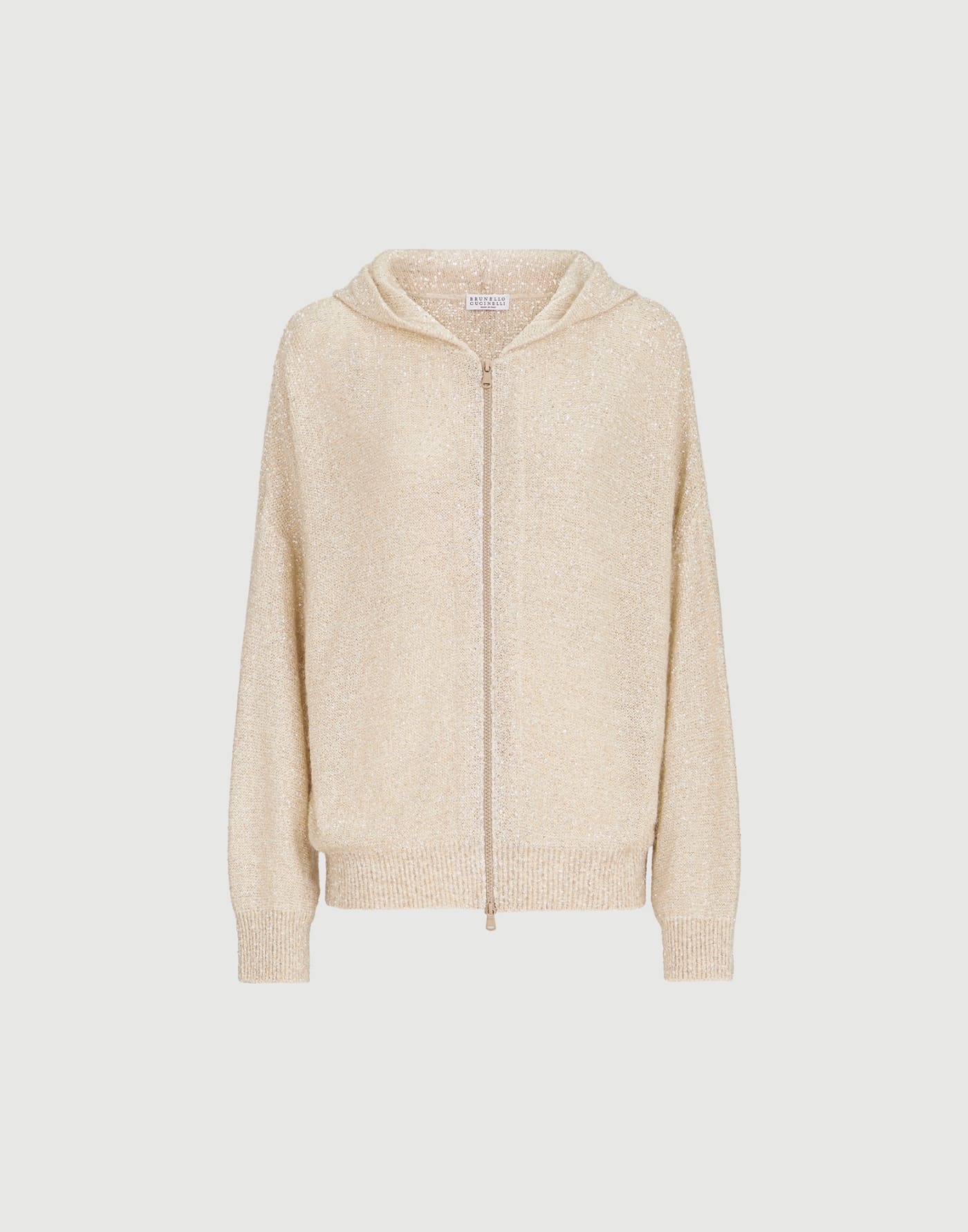 Dazzling Texture-Cardigan in Mohair&Wolle Vanille Damen - Brunello Cucinelli