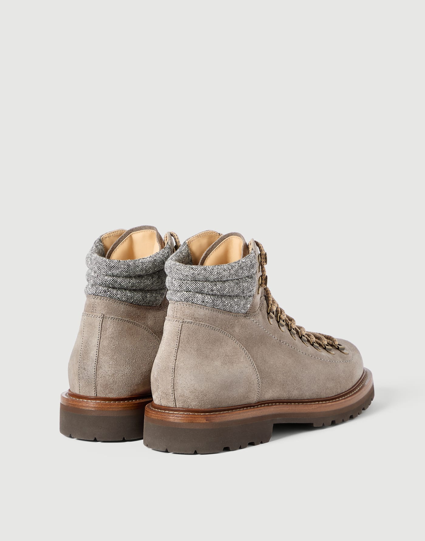 Suede mountain-style boots Dark Grey Man - Brunello Cucinelli