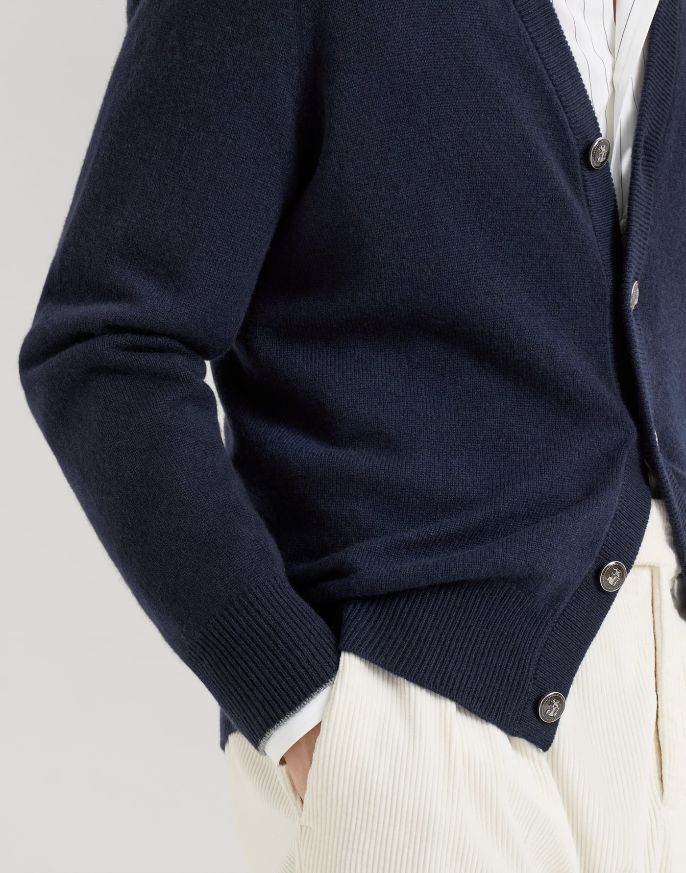 Cashmere cardigan Navy Blue Man - Brunello Cucinelli