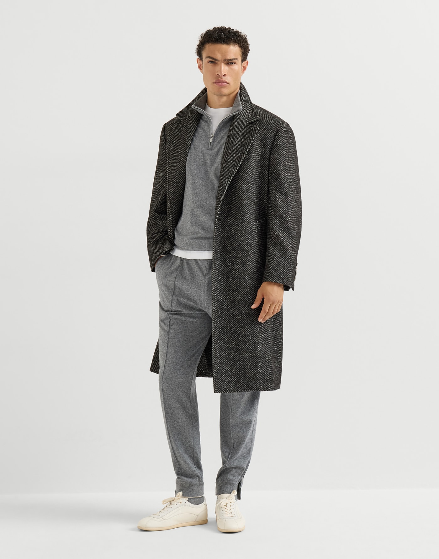 Cashmere jersey trousers Stone Grey Man - Brunello Cucinelli