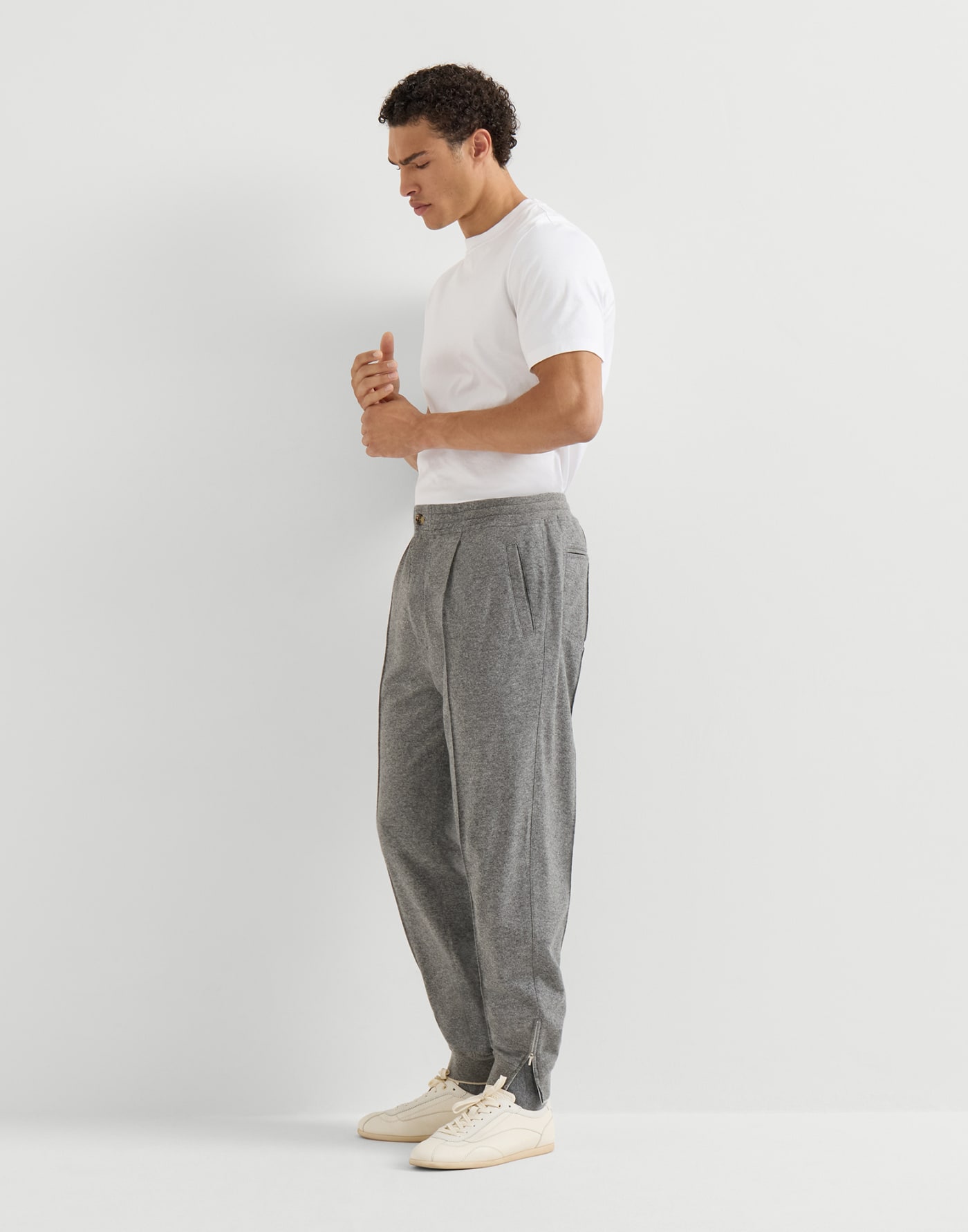 Cashmere jersey trousers Stone Grey Man - Brunello Cucinelli