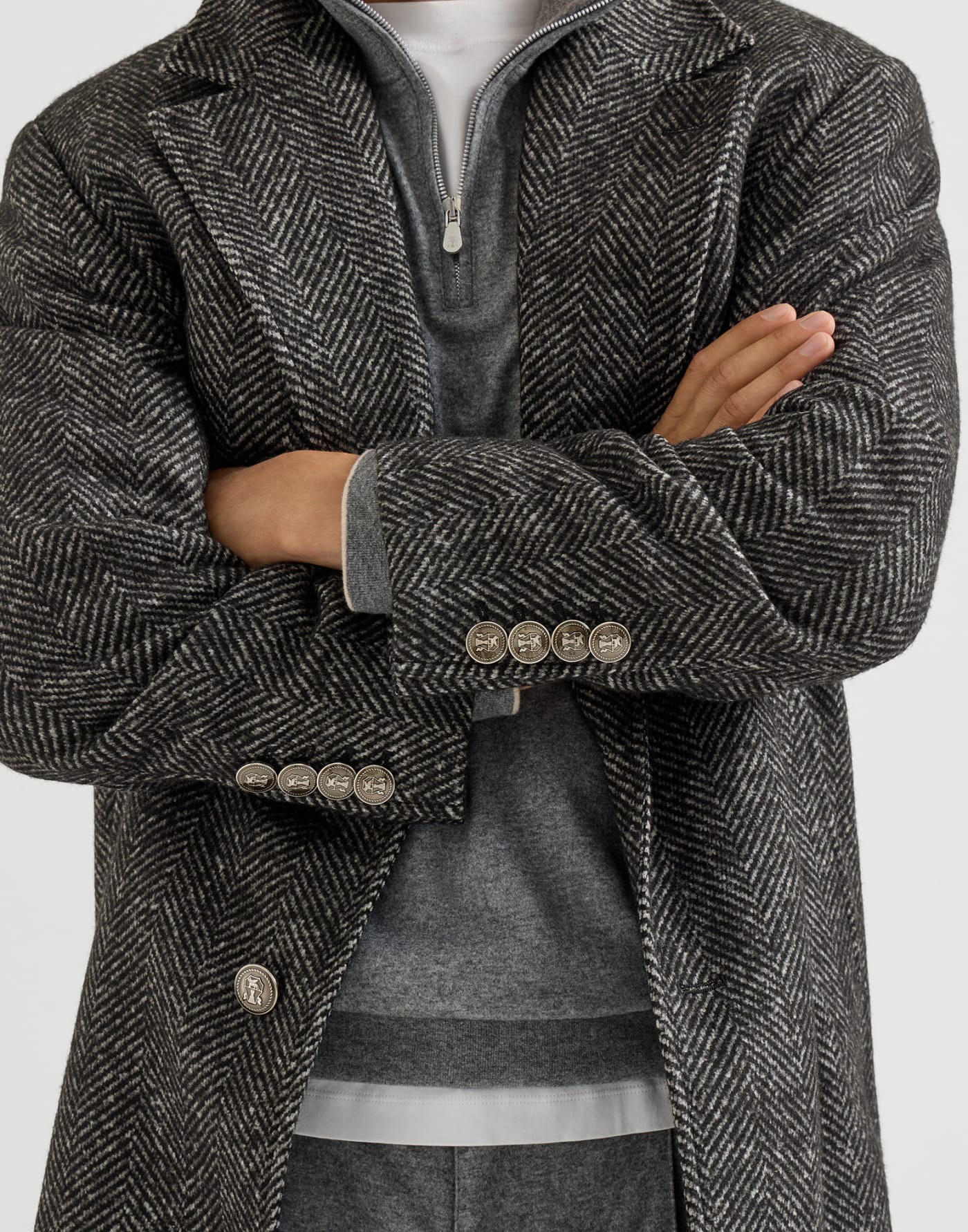 Chevron coat Dark Grey Man - Brunello Cucinelli