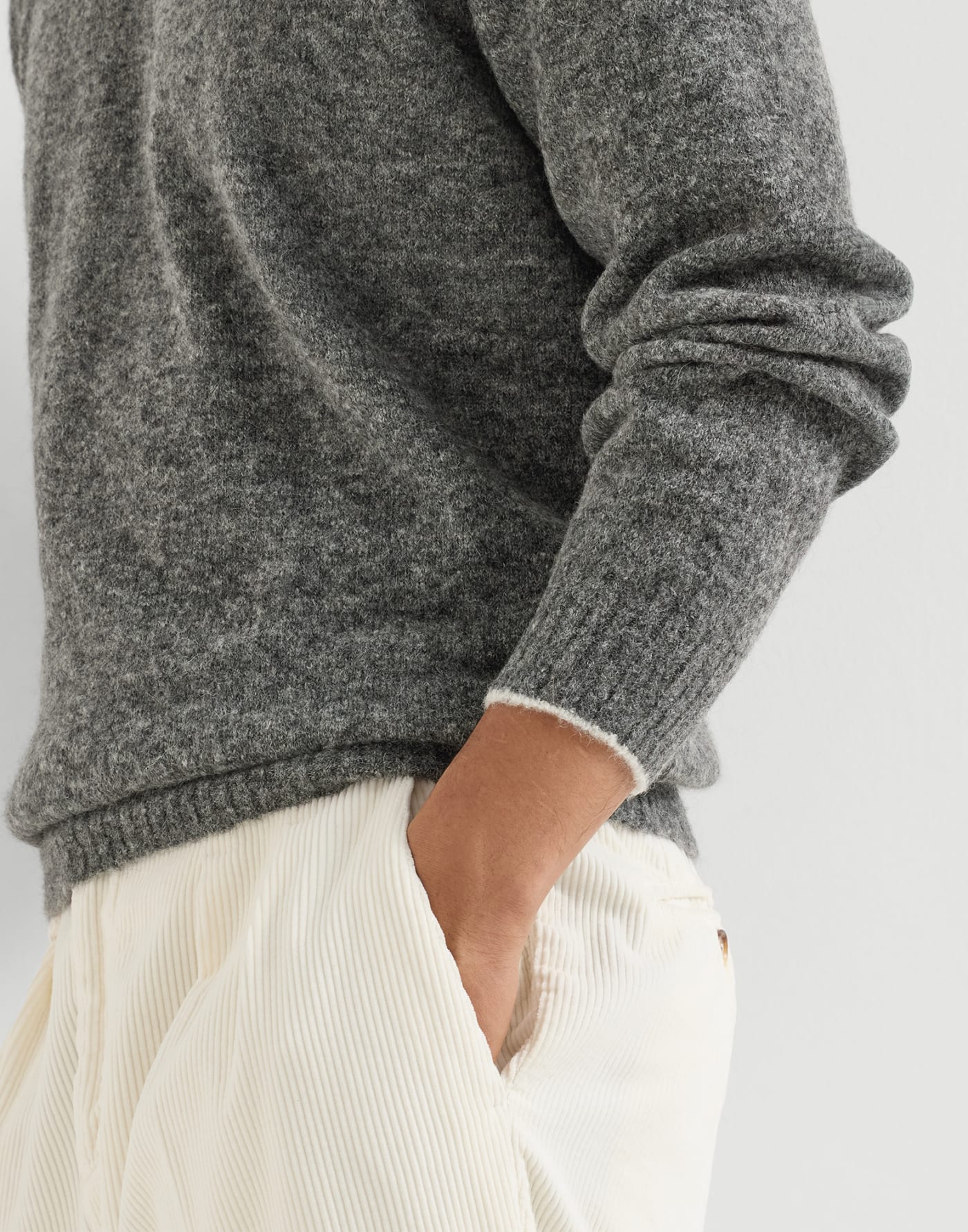 Alpaca-blend sweater Anthracite Man - Brunello Cucinelli