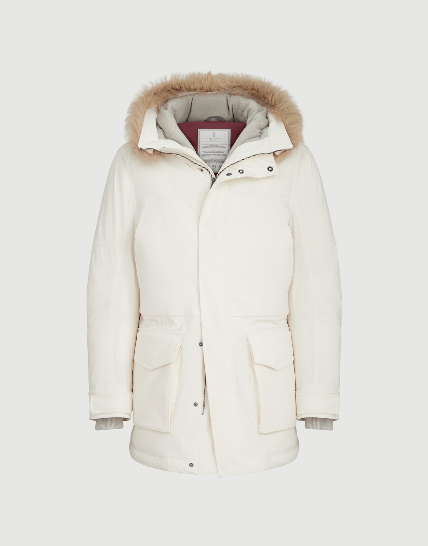 Stretch bonded nylon parka Off-White Man - Brunello Cucinelli