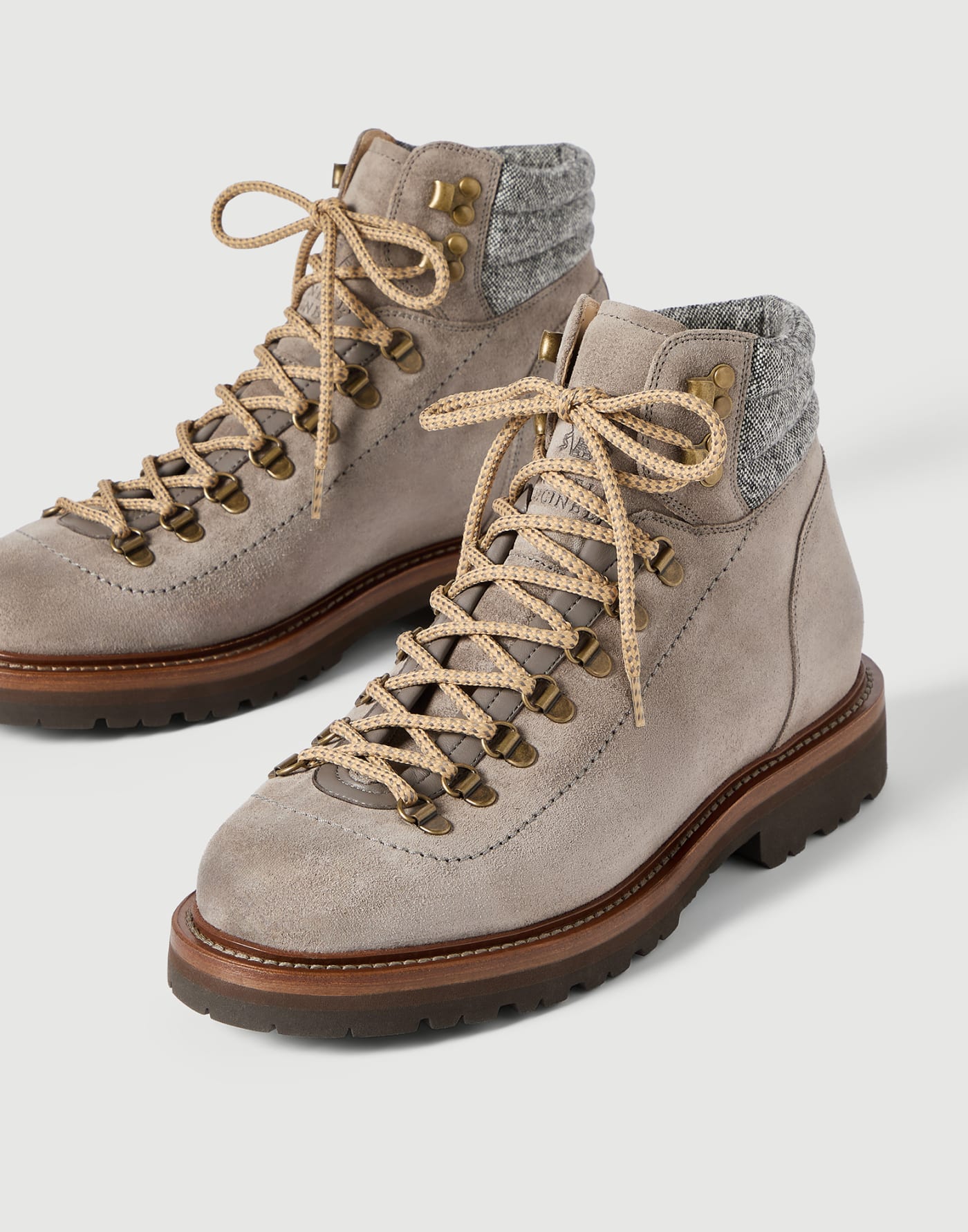 Suede mountain-style boots Dark Grey Man - Brunello Cucinelli