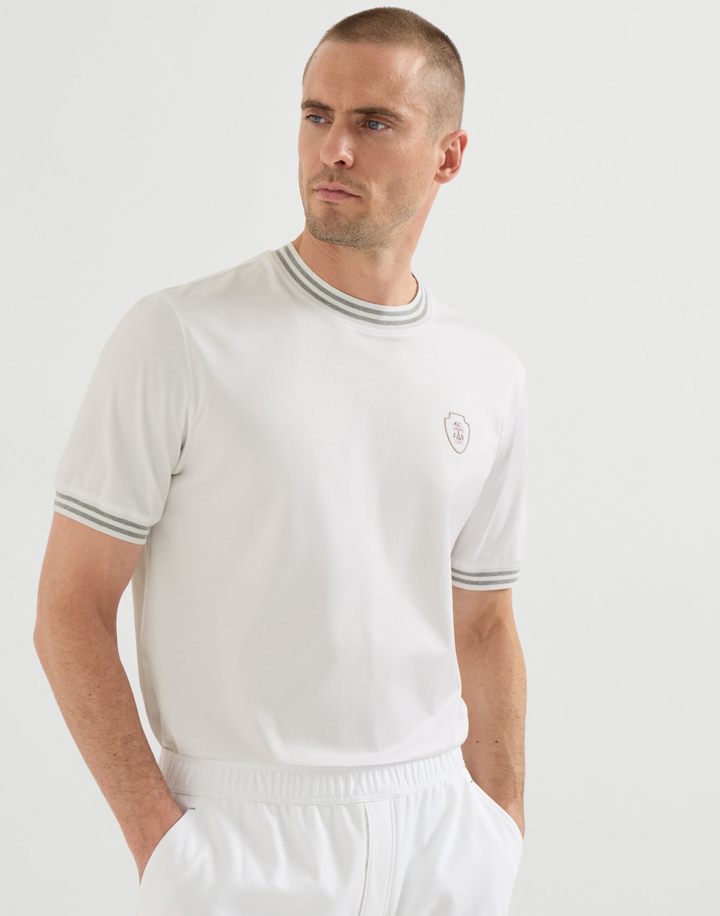 ロゴ入りTシャツ ホワイト メンズ - Brunello Cucinelli