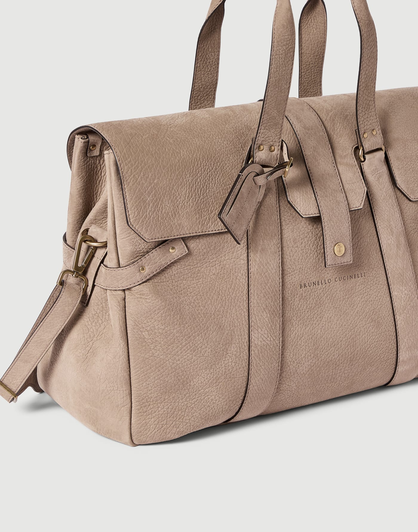 Nubuck Country Weekender bag Brown Man - Brunello Cucinelli
