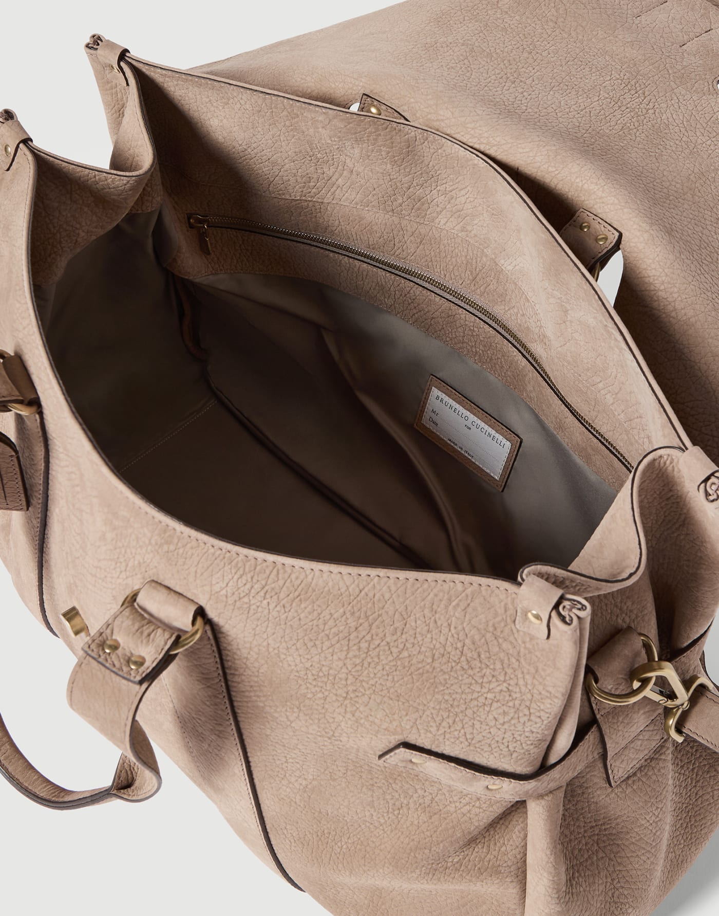 Nubuck Country Weekender bag Brown Man - Brunello Cucinelli