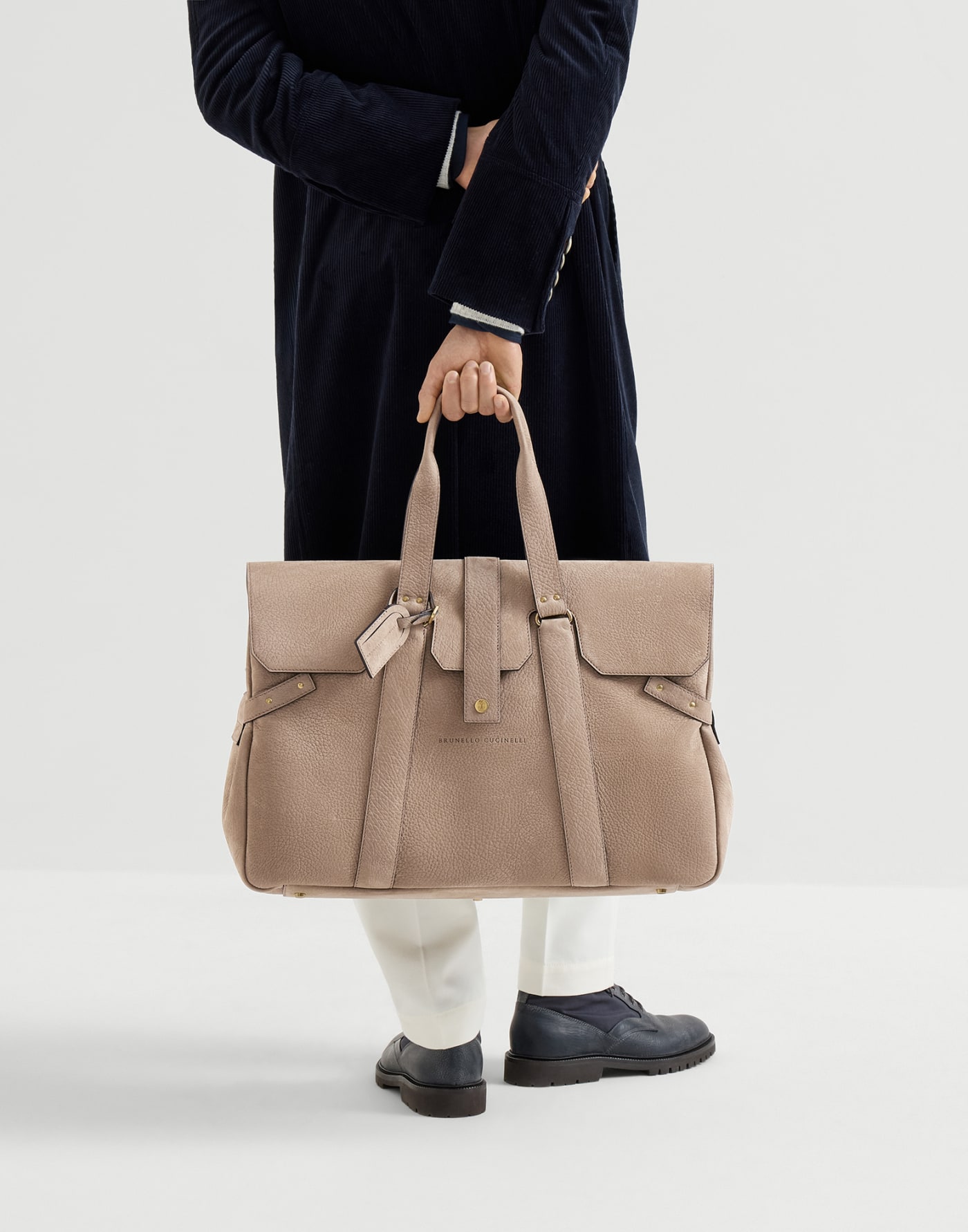 Nubuck Country Weekender bag Brown Man - Brunello Cucinelli