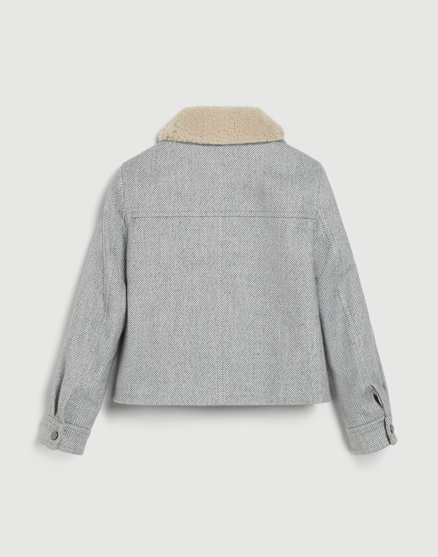 Cotton chevron outerwear jacket Light Grey Girls - Brunello Cucinelli