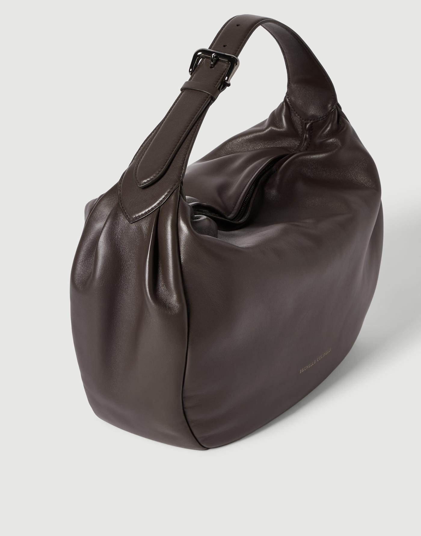 Boule hobo bag in nappa leather Rust Brown Woman - Brunello Cucinelli