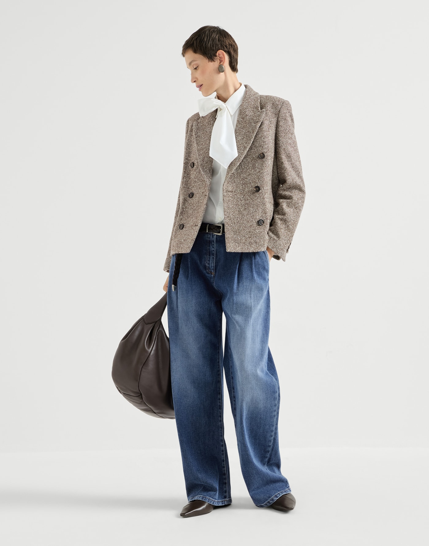 Boule hobo bag in nappa leather Rust Brown Woman - Brunello Cucinelli