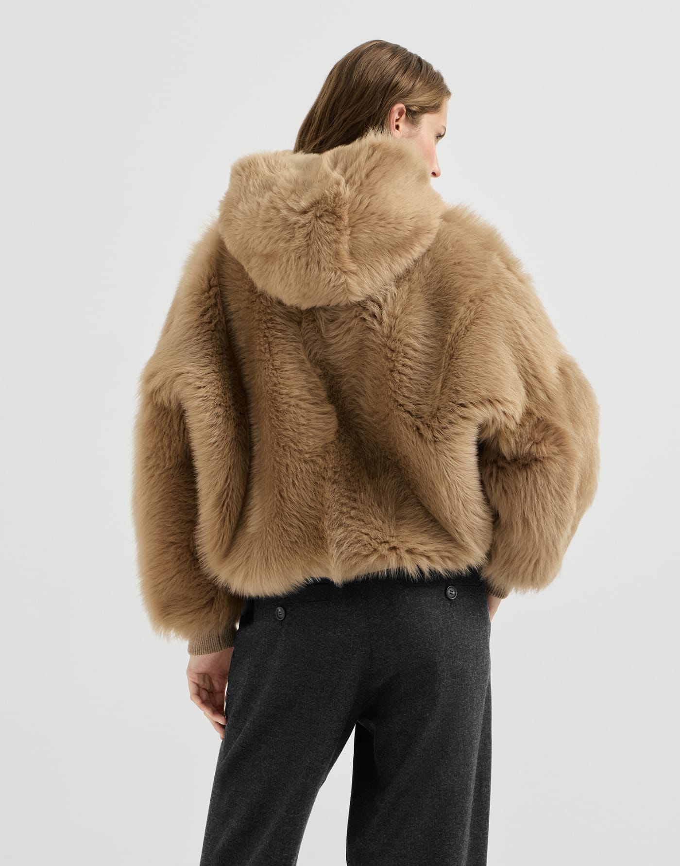 Lux shearling outerwear jacket Honey Woman - Brunello Cucinelli