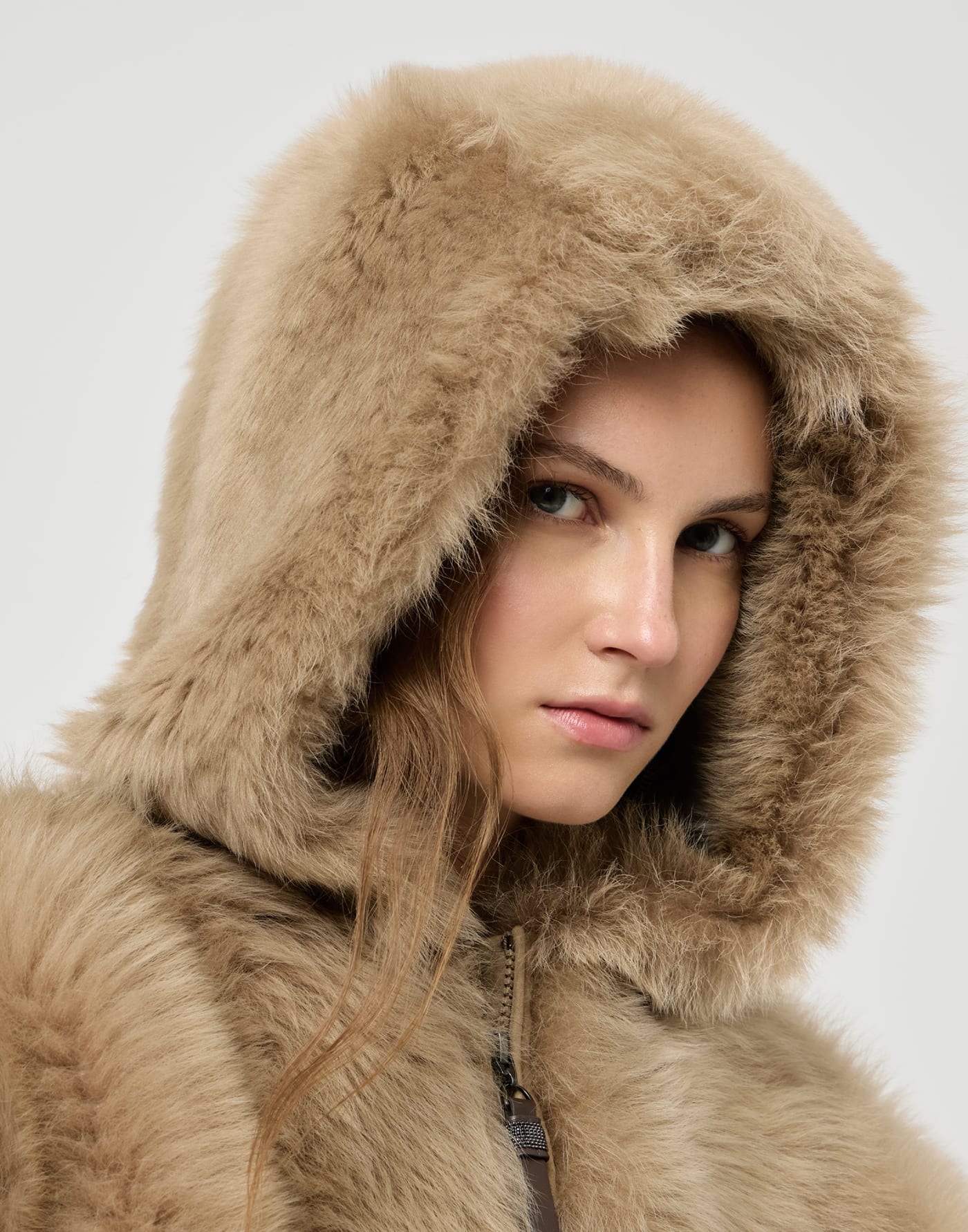 Lux shearling outerwear jacket Honey Woman - Brunello Cucinelli
