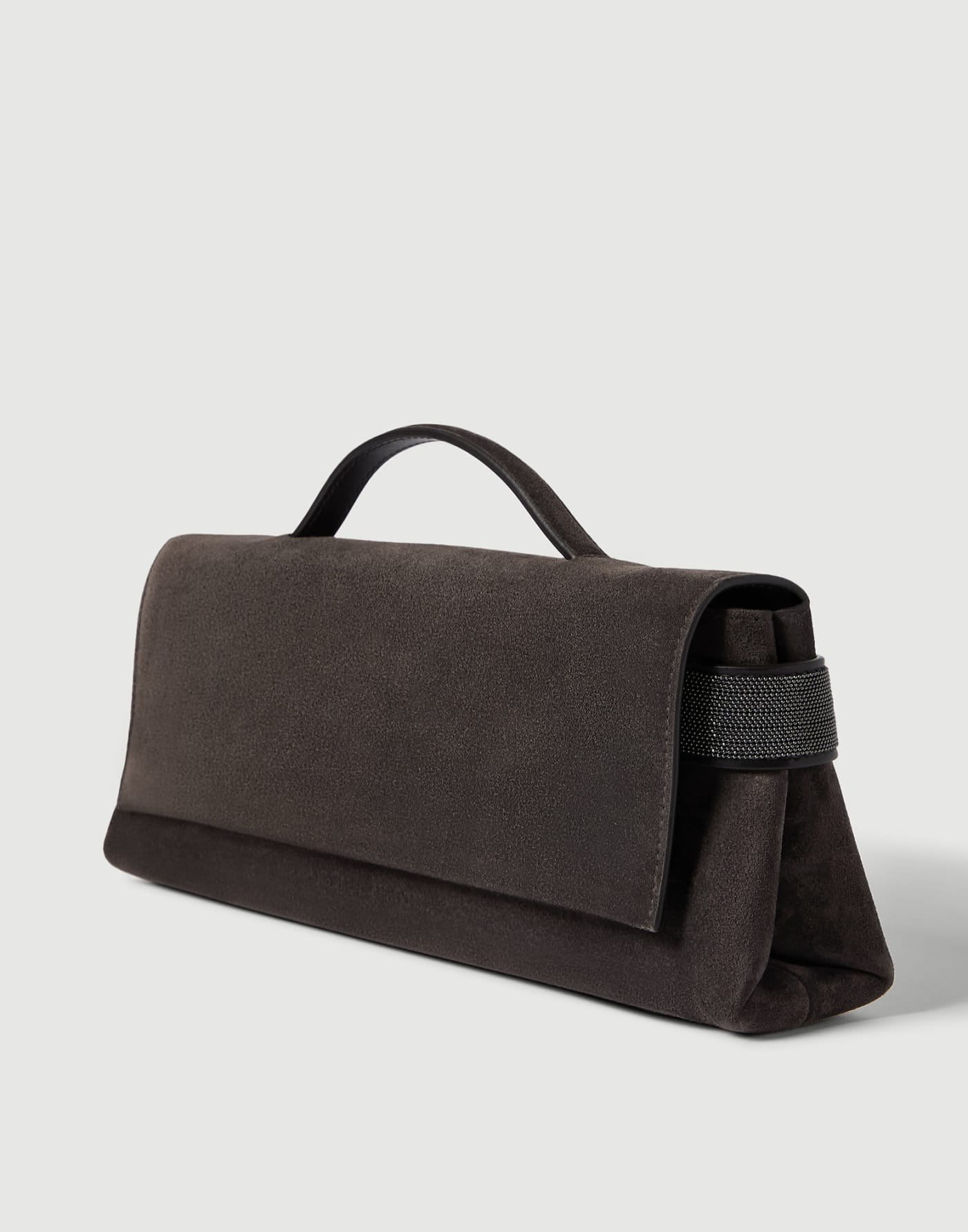 Borsa Clutch Essence in camoscio Pepe Donna - Brunello Cucinelli