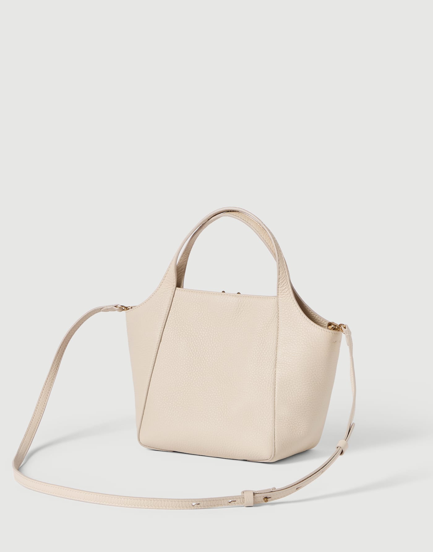 Leather sartorial small bucket bag Ivory Woman - Brunello Cucinelli