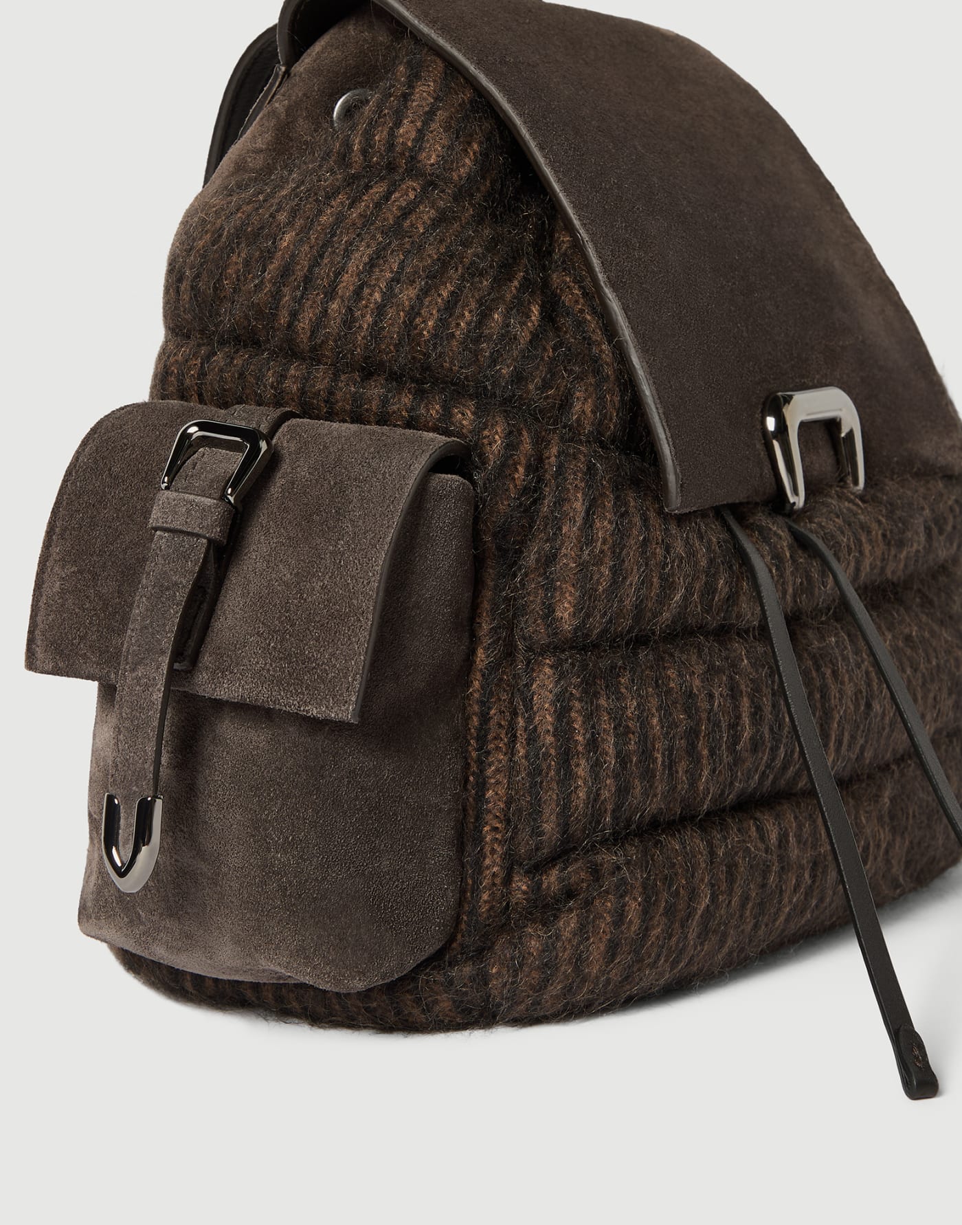 Knit and suede sartorial backpack Pepper Woman - Brunello Cucinelli