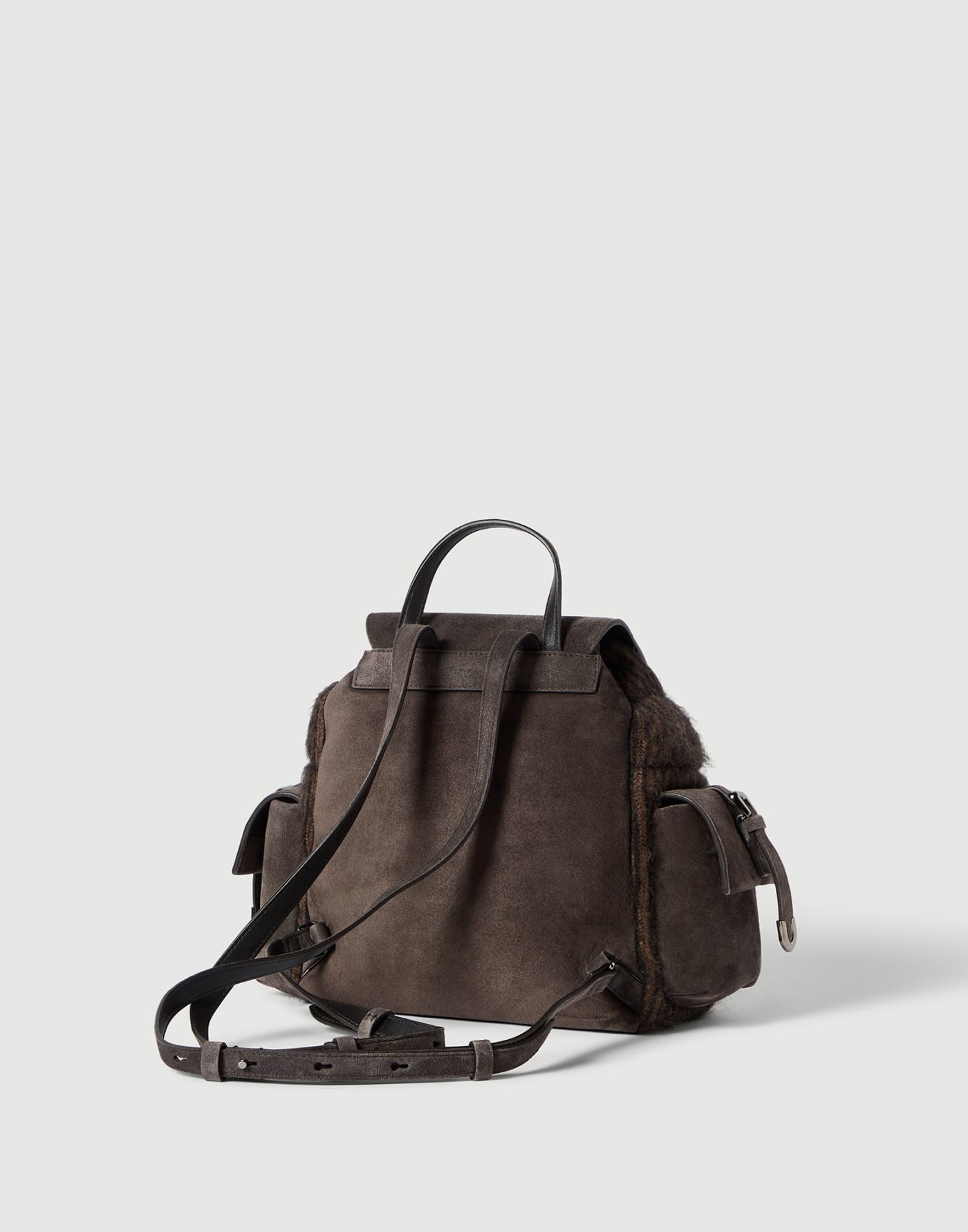 Knit and suede sartorial backpack Pepper Woman - Brunello Cucinelli