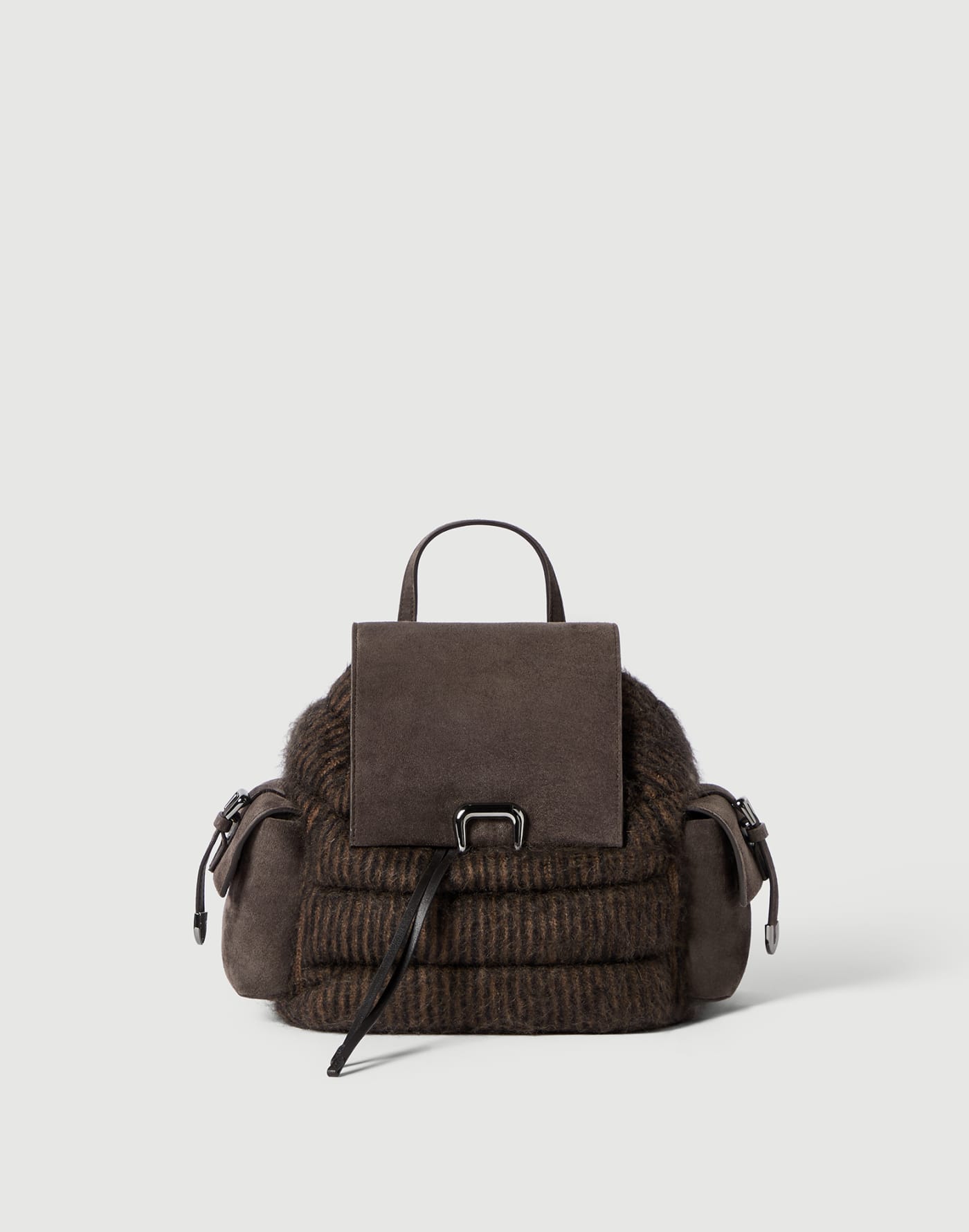 Knit and suede sartorial backpack Pepper Woman - Brunello Cucinelli