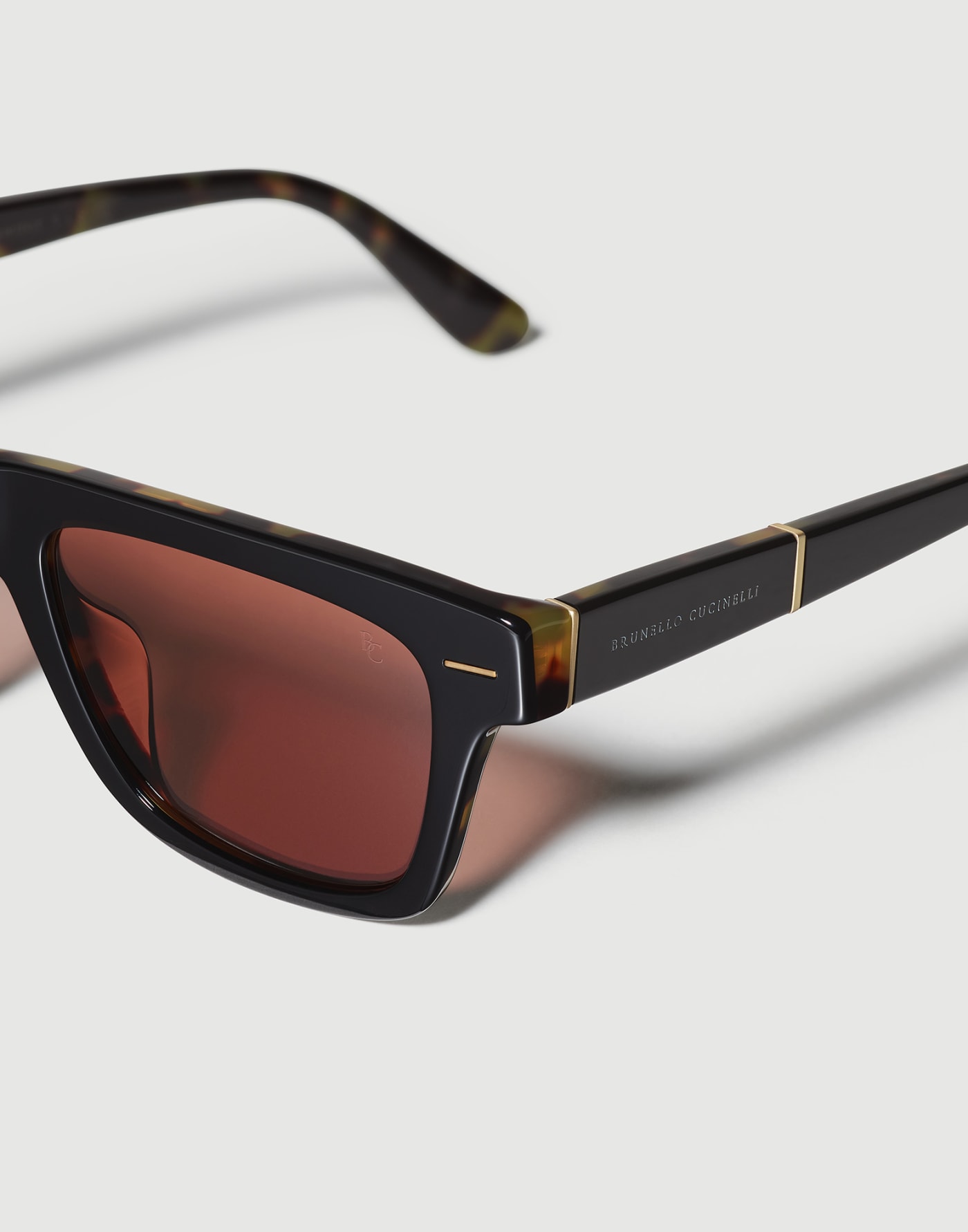Rectangular acetate sunglasses Black / Brown Eyewear - Brunello Cucinelli