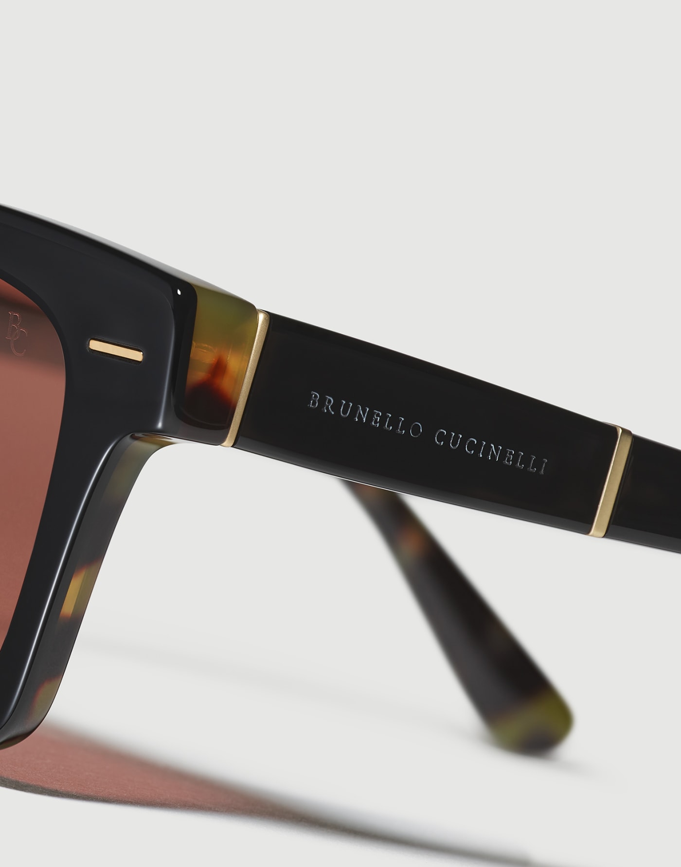Rectangular acetate sunglasses Black / Brown Eyewear - Brunello Cucinelli