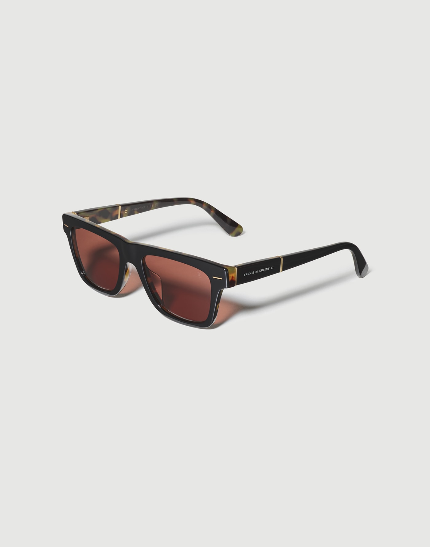 Rectangular acetate sunglasses Black / Brown Eyewear - Brunello Cucinelli