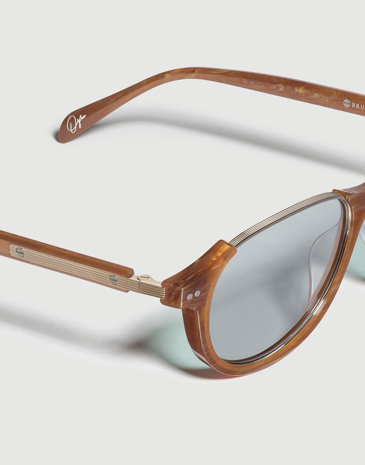 Orfeo 18k gold-plated sunglasses White / Brown Eyewear - Brunello Cucinelli