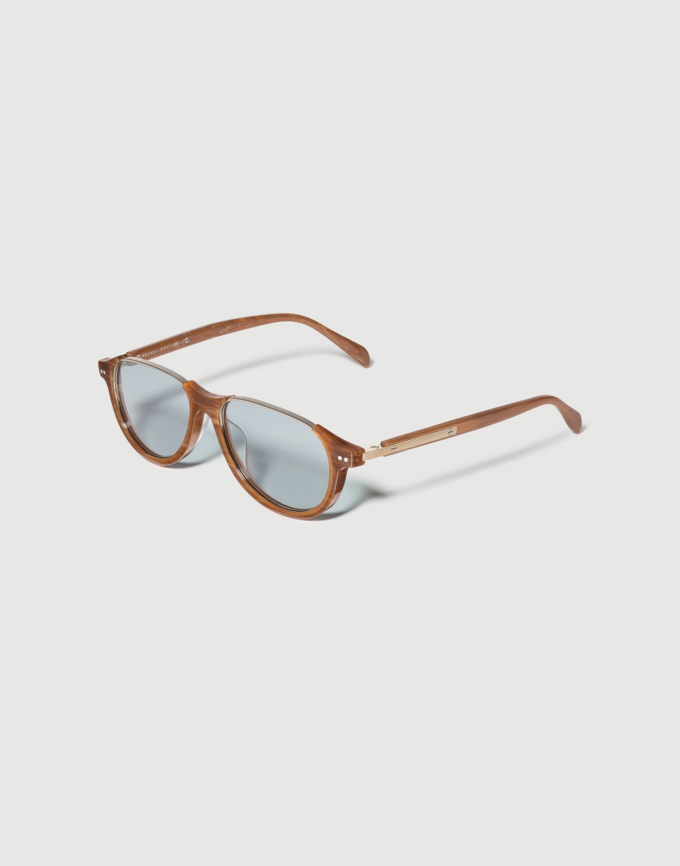 Orfeo 18k gold-plated sunglasses White / Brown Eyewear - Brunello Cucinelli