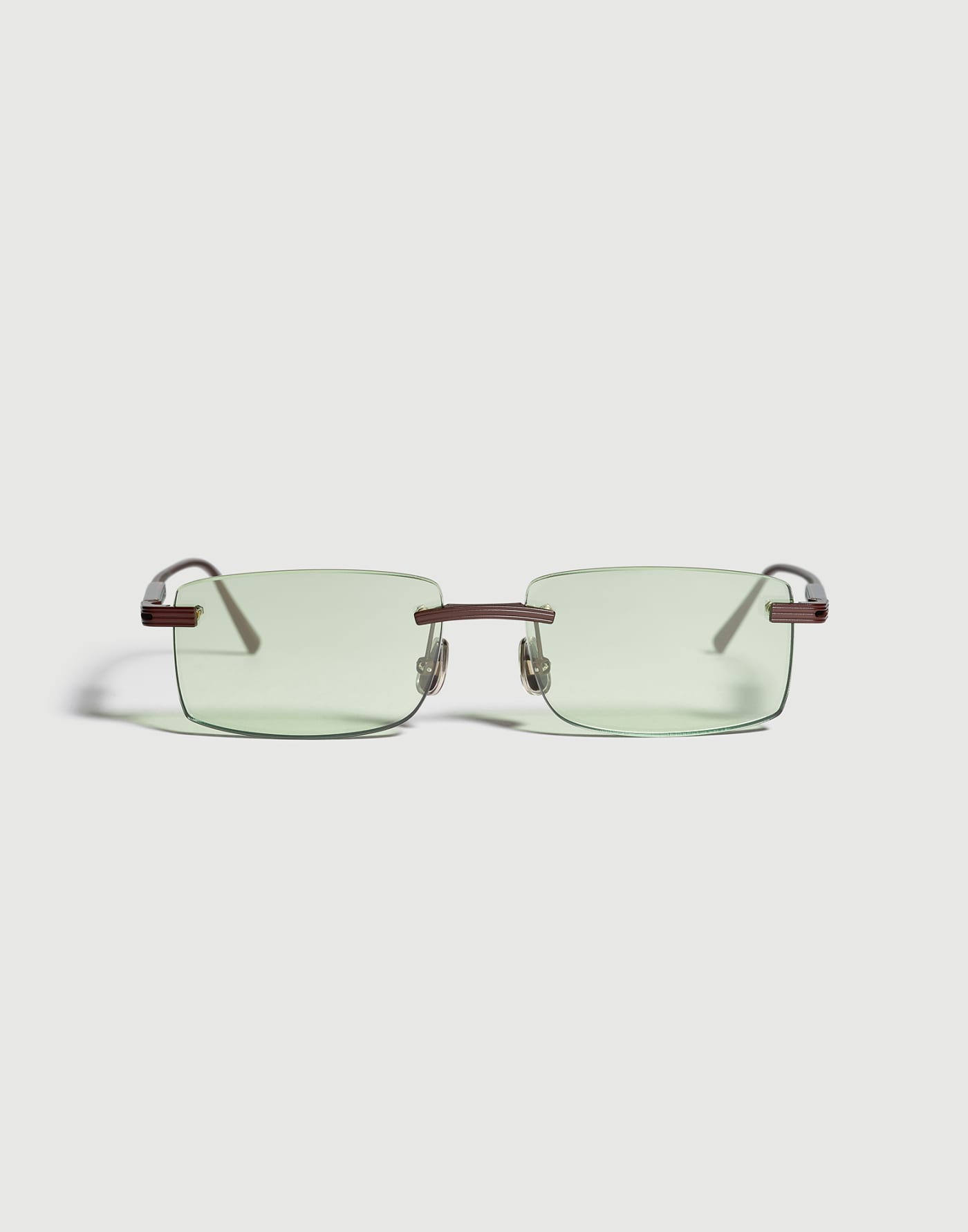 Rectangular titanium aperitif frame Pine Cone Brown Eyewear - Brunello Cucinelli