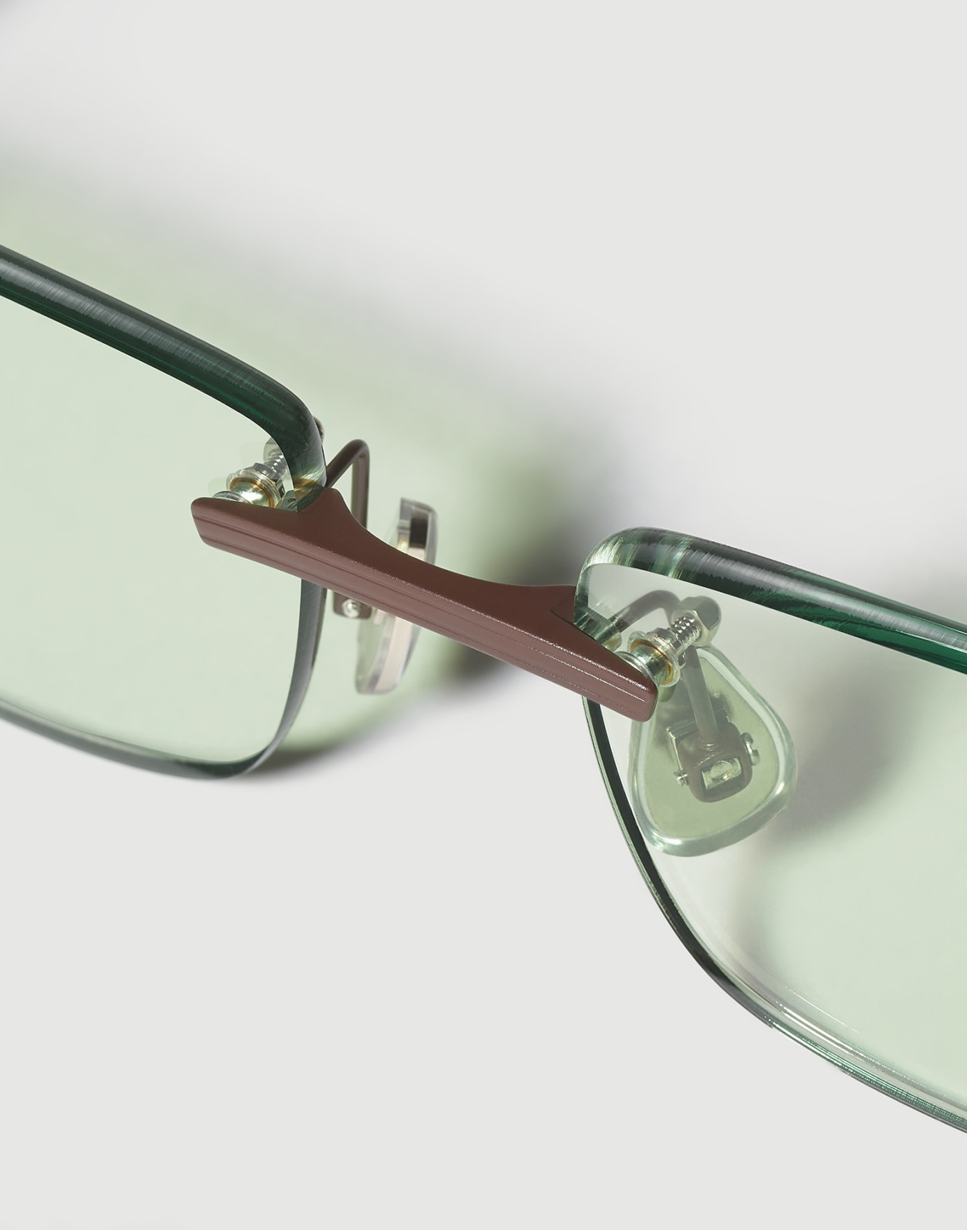 Rectangular titanium aperitif frame Pine Cone Brown Eyewear - Brunello Cucinelli