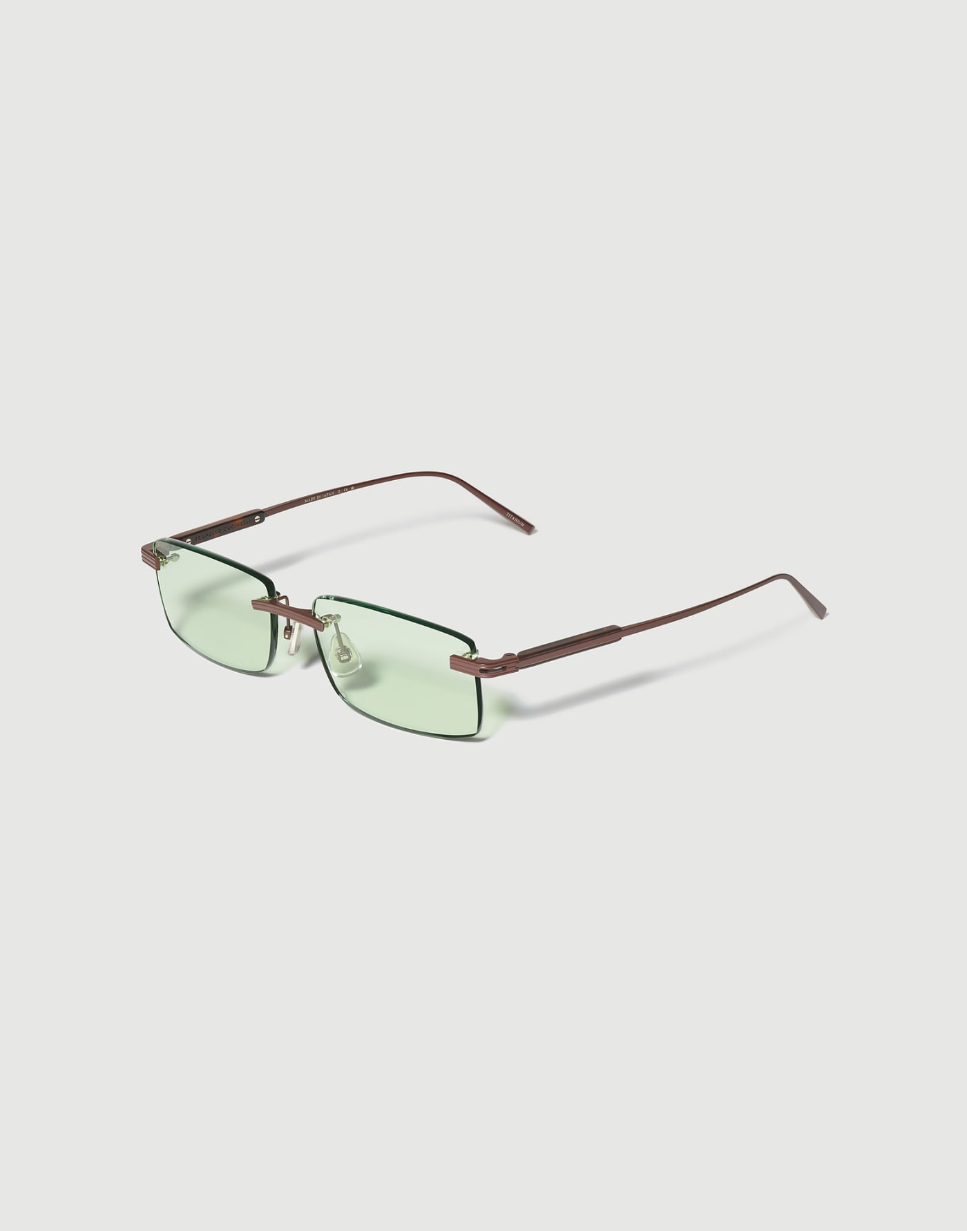 Rectangular titanium aperitif frame Pine Cone Brown Eyewear - Brunello Cucinelli