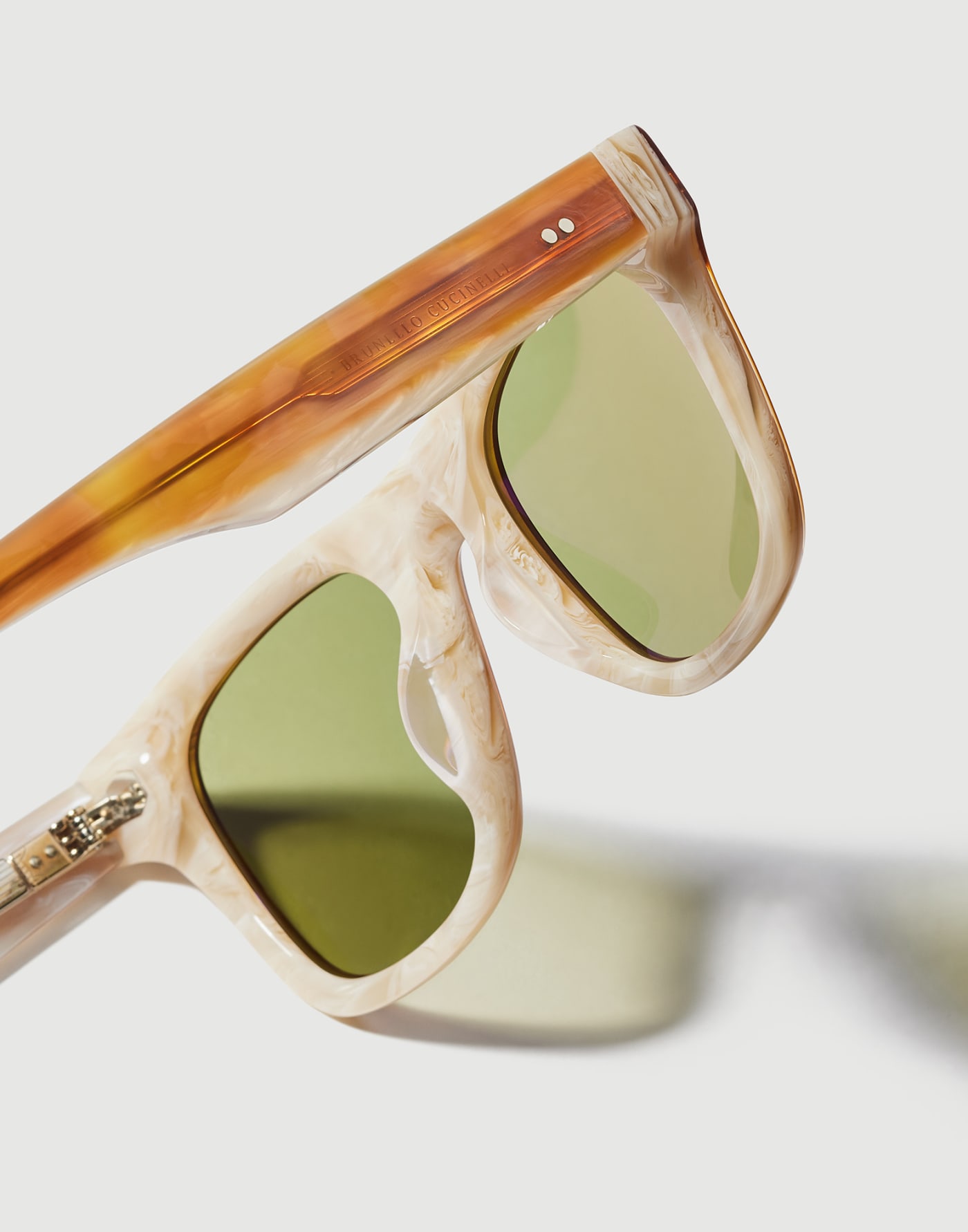 Mr. Brunello Signature in bilayer acetate Havana Eyewear - Brunello Cucinelli