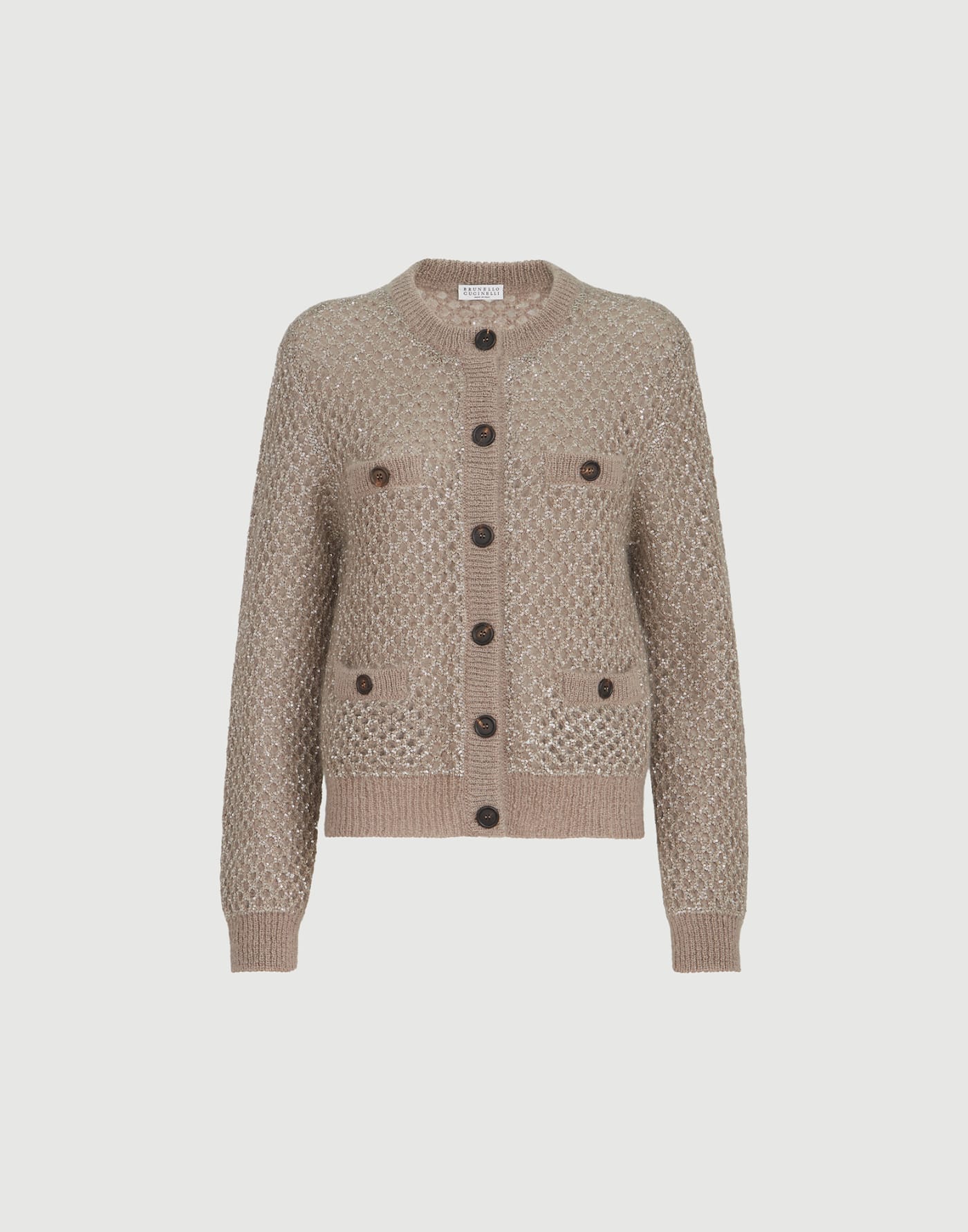 Dazzling net cardigan Light Brown Woman - Brunello Cucinelli