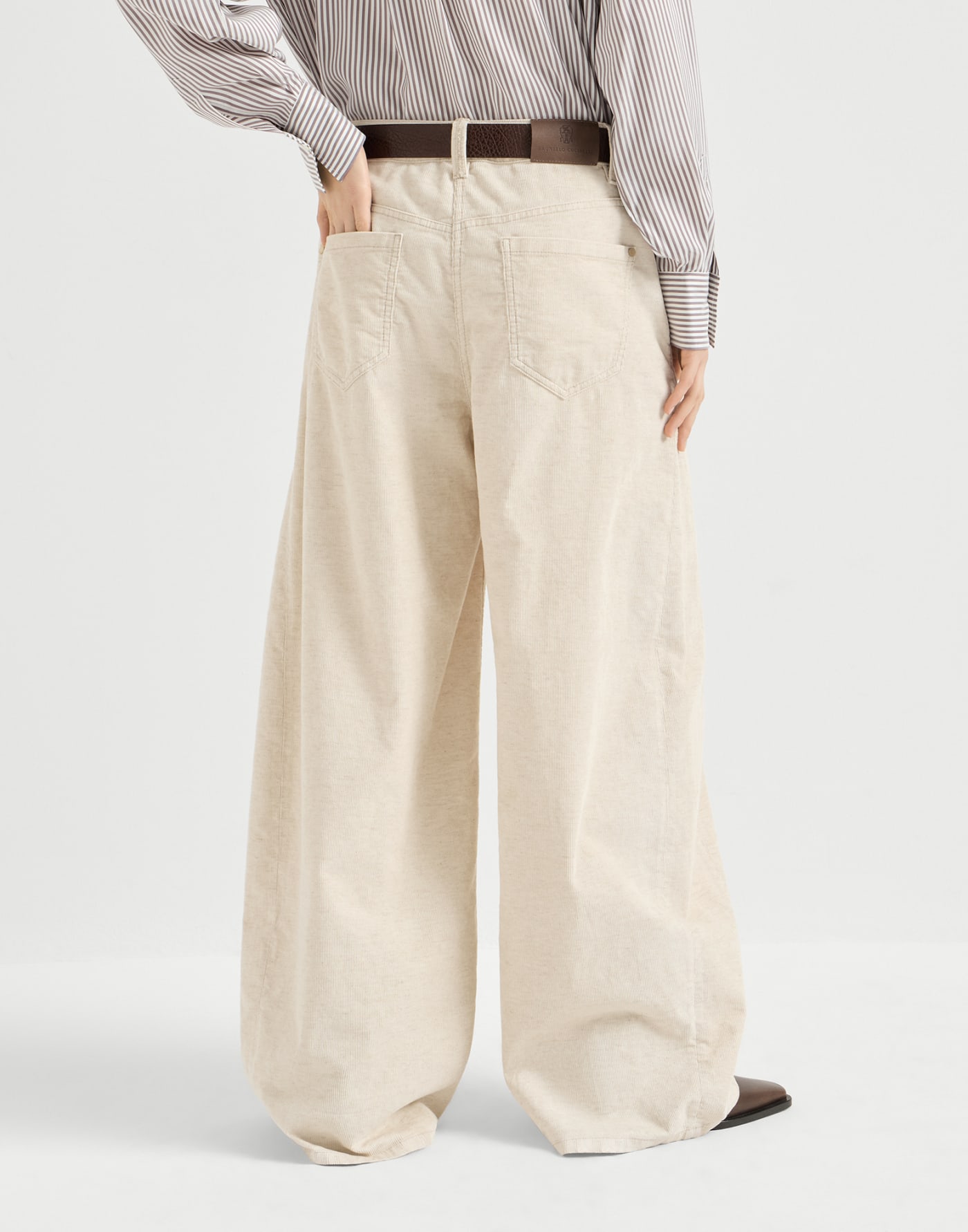 Wide trousers Ecru Woman - Brunello Cucinelli