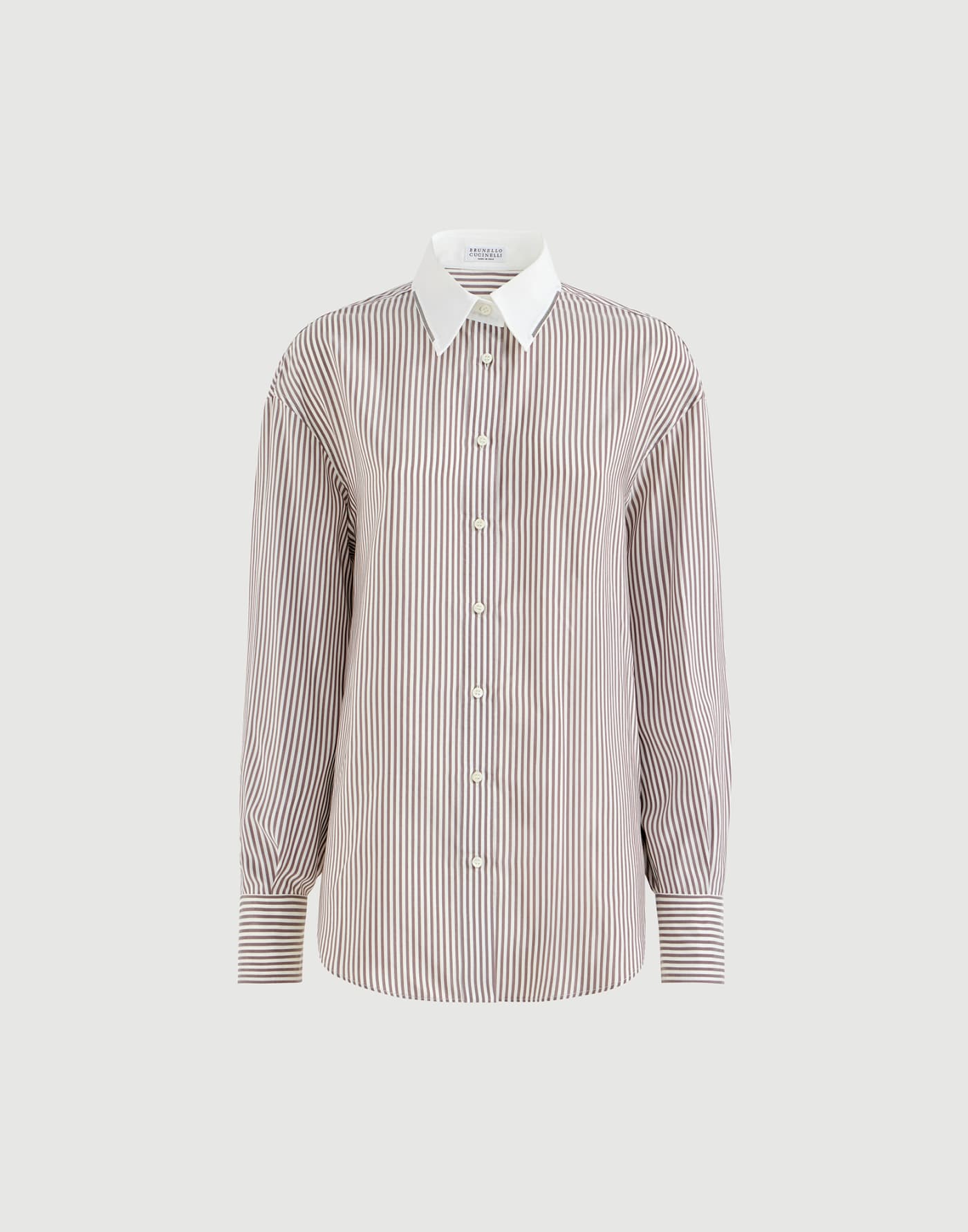 Striped poplin shirt White Woman - Brunello Cucinelli