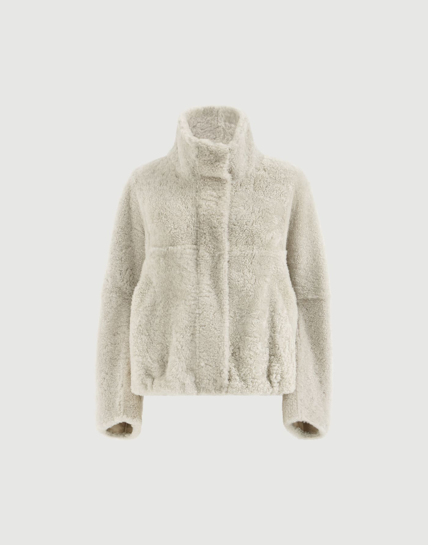 Fuzzy shearling outerwear jacket Grey Woman - Brunello Cucinelli