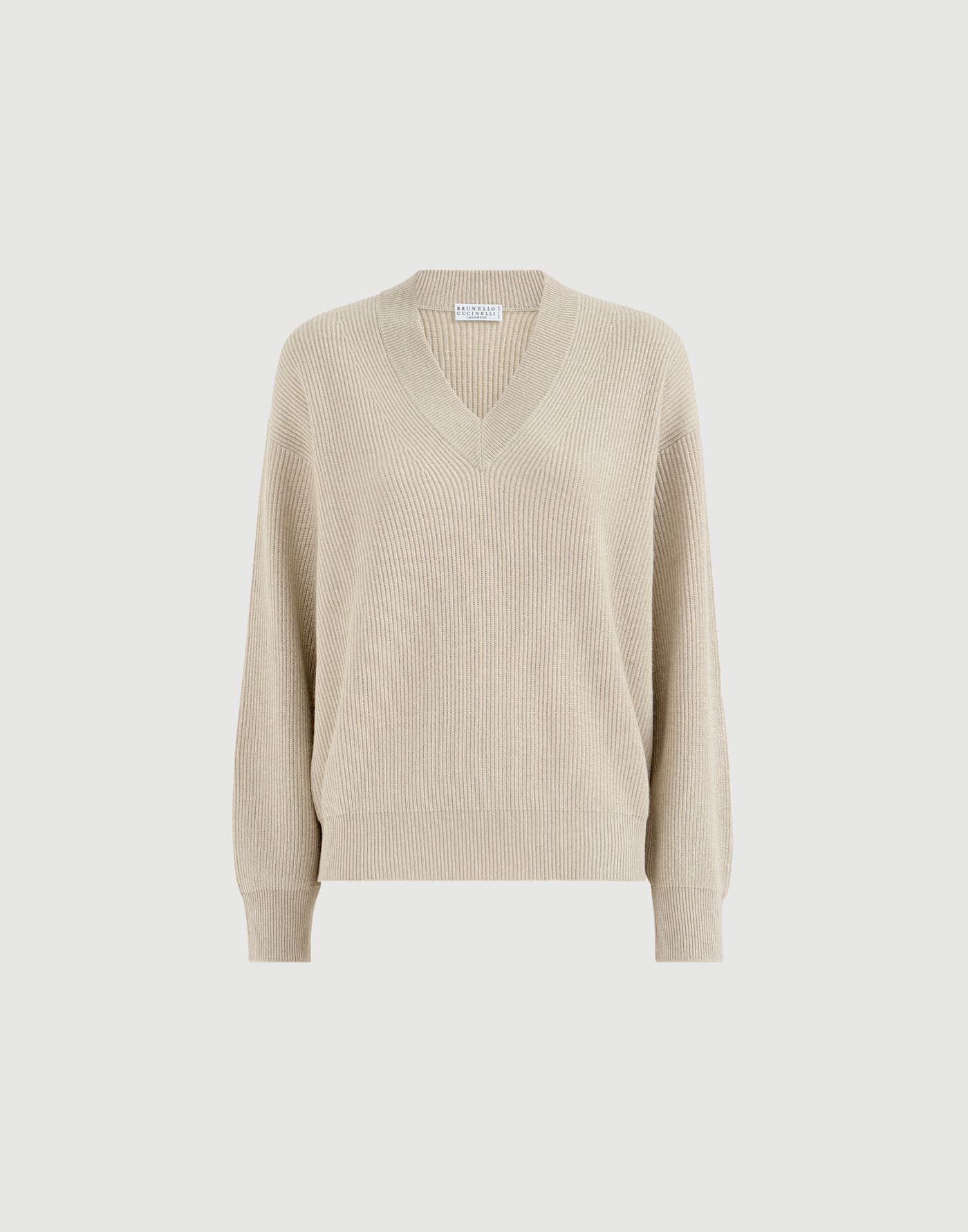 Cardigan in cashmere Sparkling Beige Donna - Brunello Cucinelli