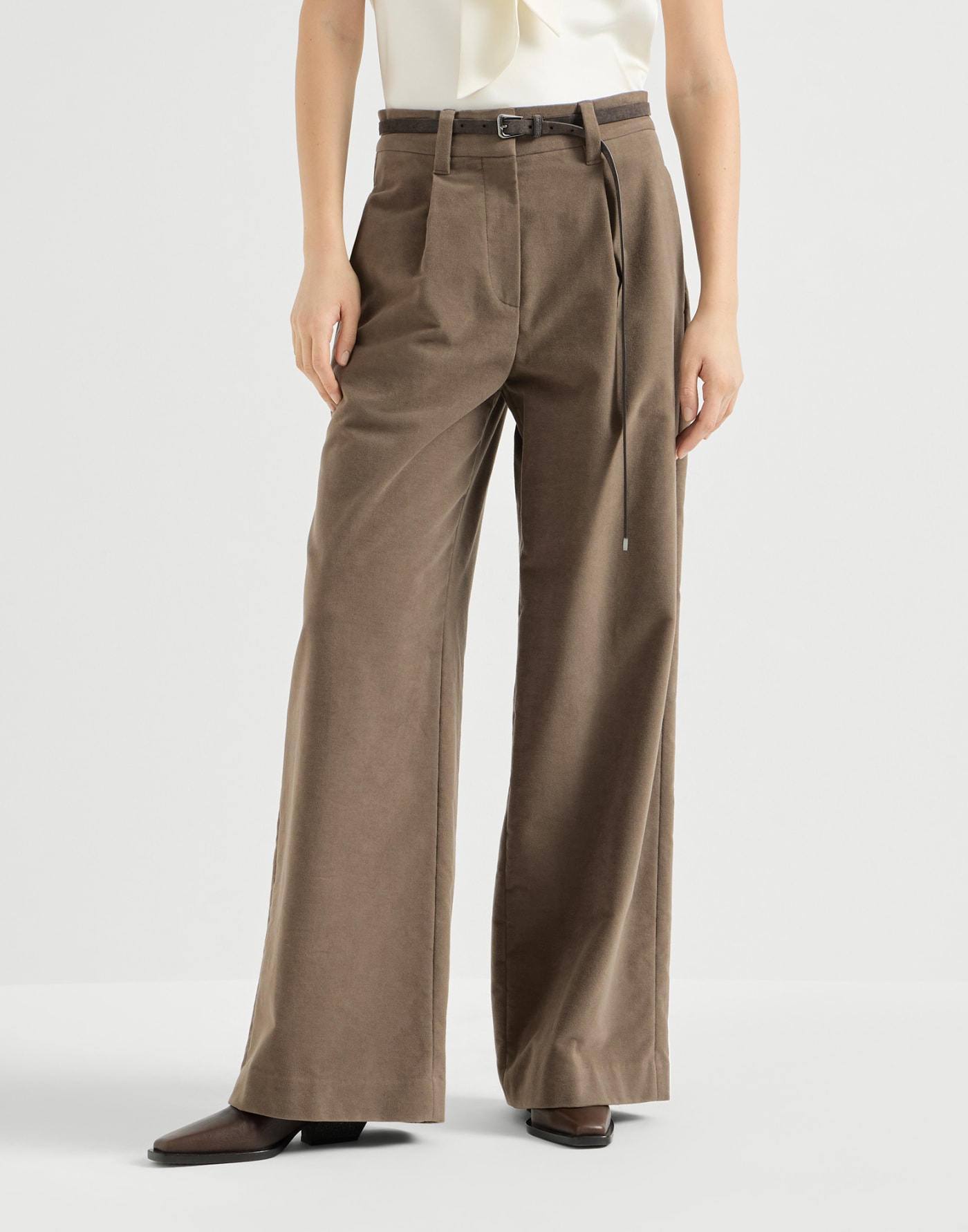 Loose tailored trousers Brown Woman - Brunello Cucinelli