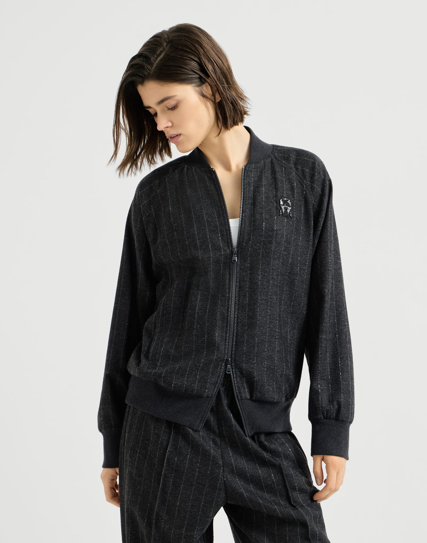 Sweatshirt with logo Anthracite Woman - Brunello Cucinelli