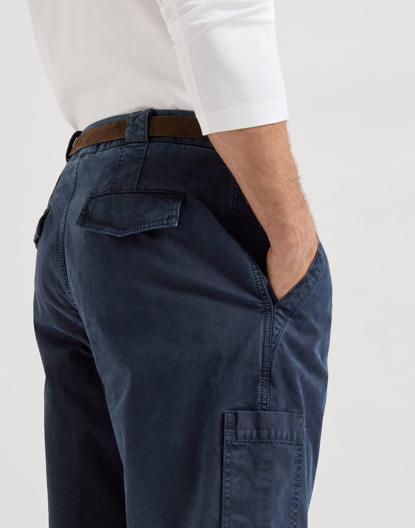 Gabardine trousers Navy Blue Man - Brunello Cucinelli