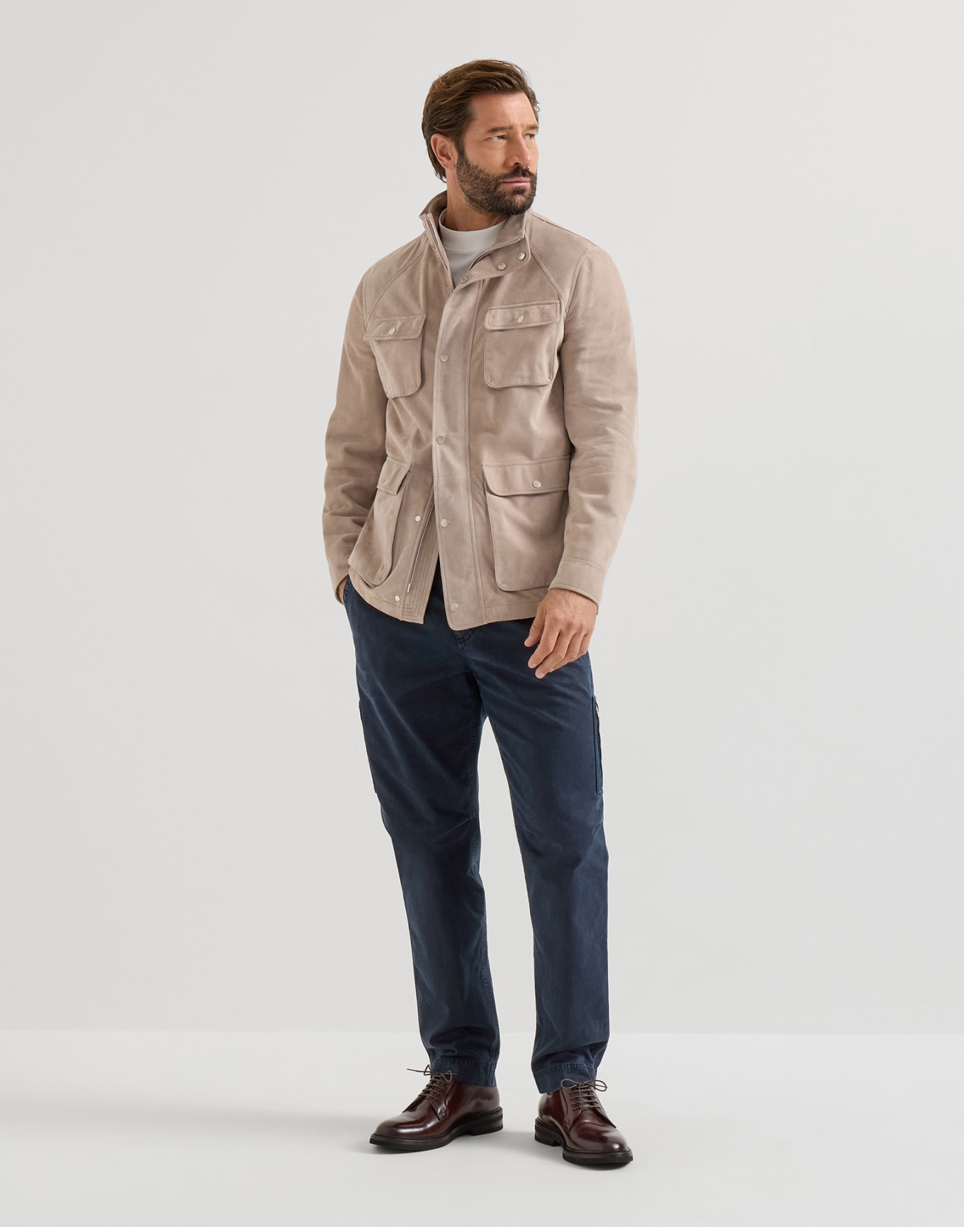 Gabardine trousers Navy Blue Man - Brunello Cucinelli