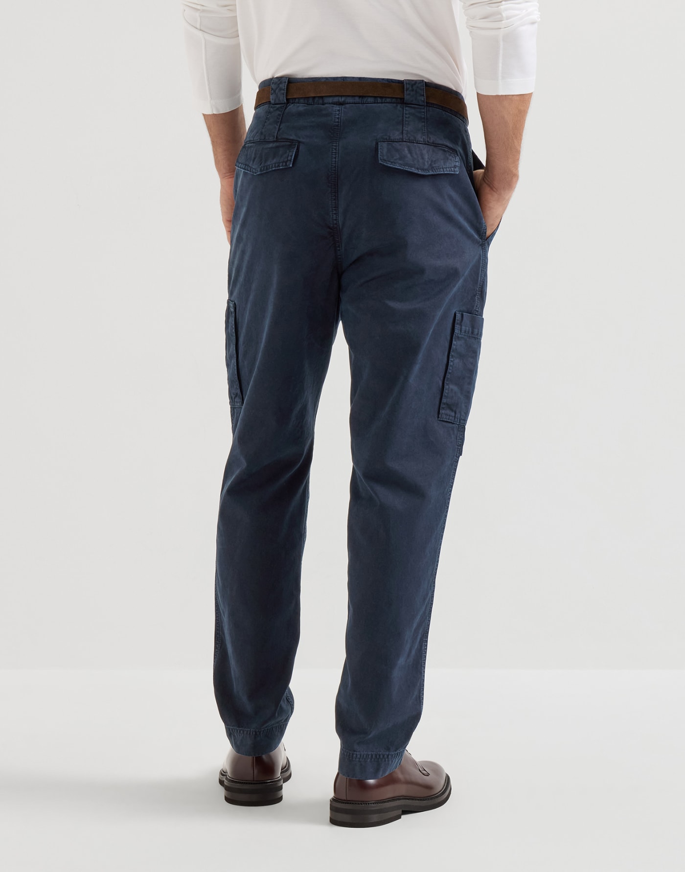 Gabardine trousers Navy Blue Man - Brunello Cucinelli