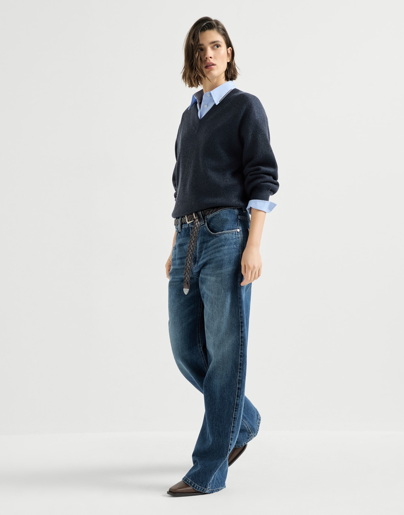 Contemporary Loose trousers Denim Woman - Brunello Cucinelli